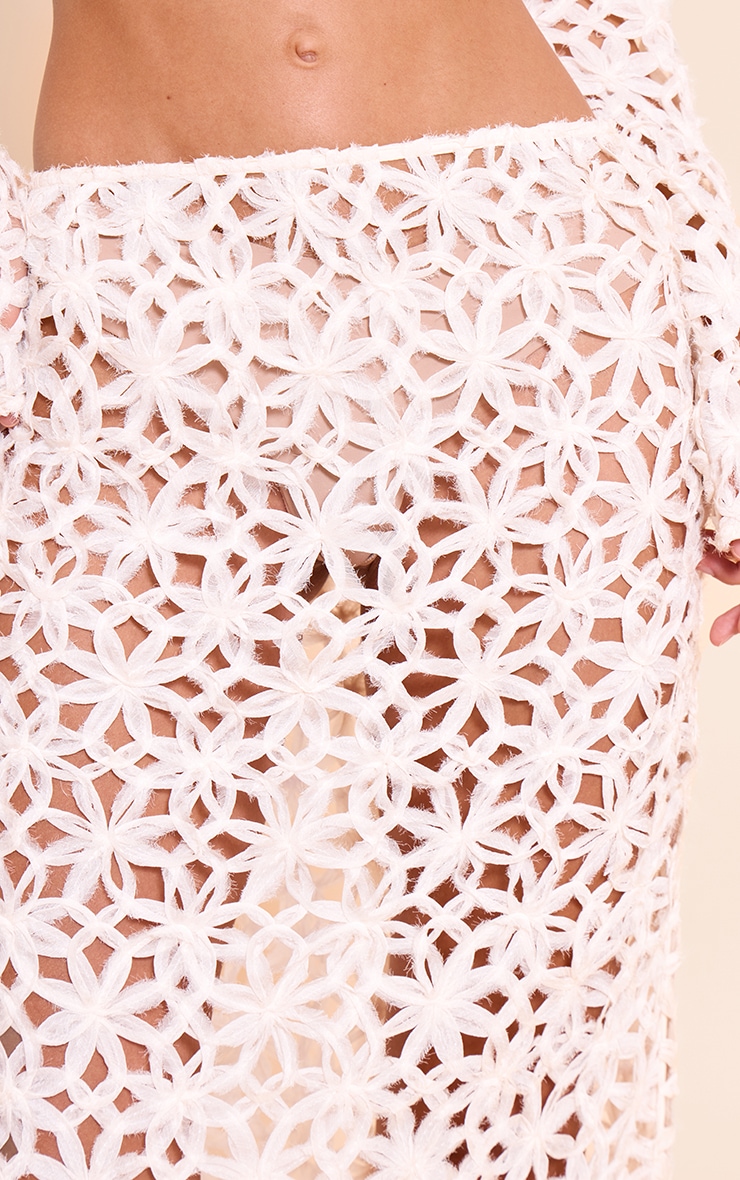 Natural Textured Floral Maxi Skirt image 4