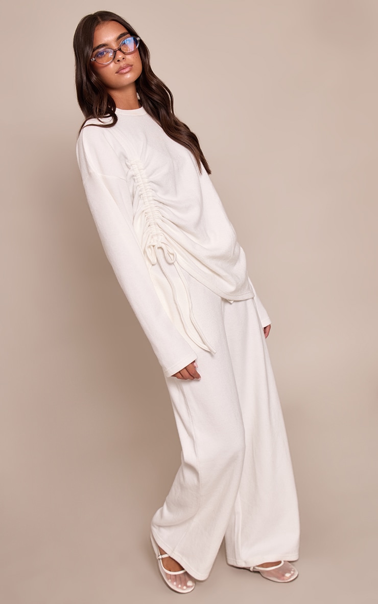 Cream Super Soft Wide leg Pant image 1