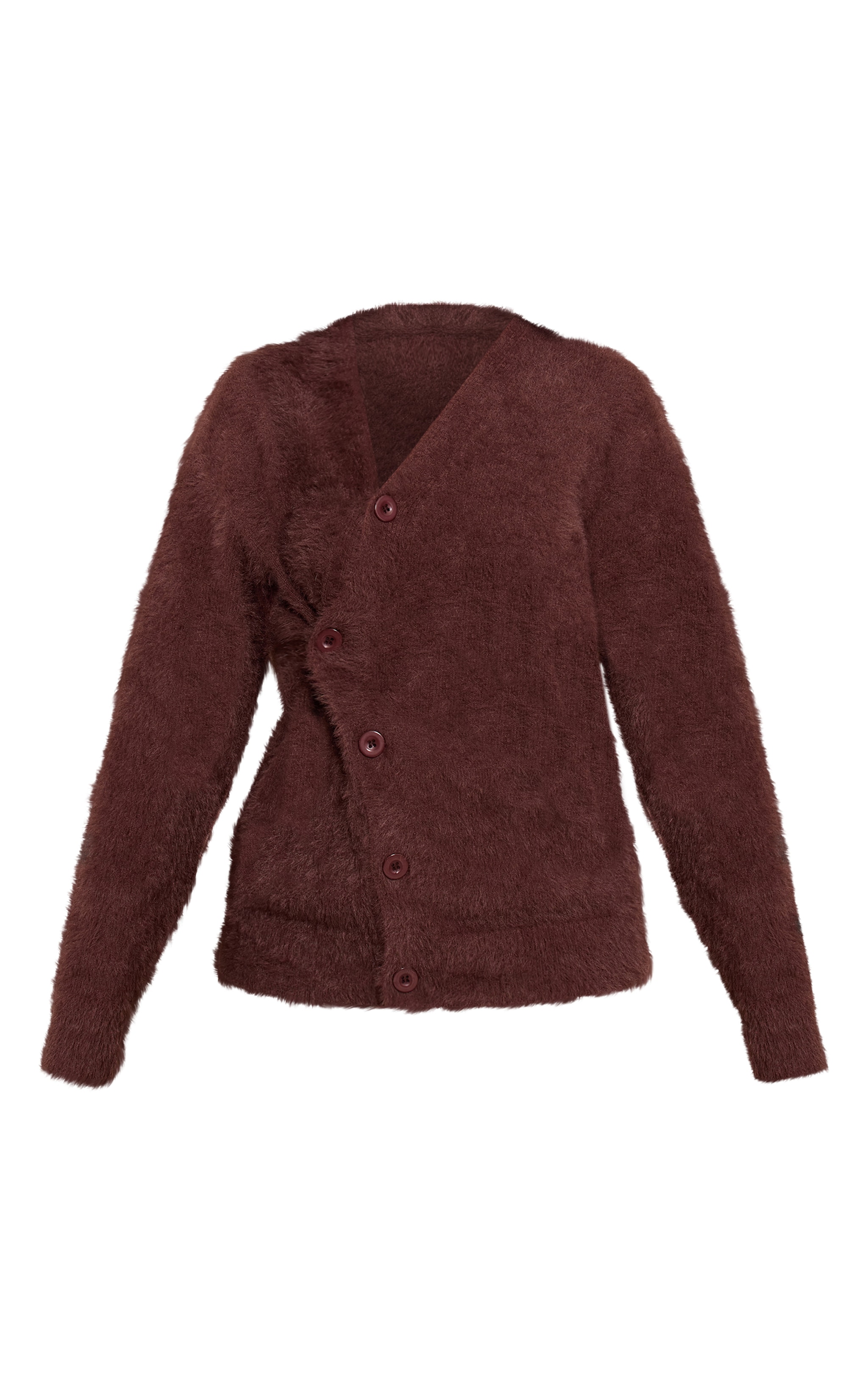 Petite Chocolate Asymmetric Button Up Jumper image 5