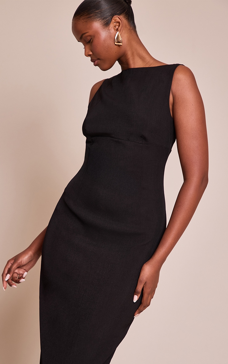 Premium Black Scoop Back Maxi Dress image 4