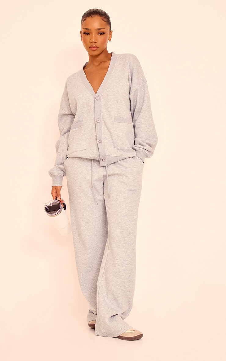 Grey Marl Button Front Pocket Sweat Cardigan | Sweat Grey Marl Button Front Pocket Sweat Cardigan | Sweat