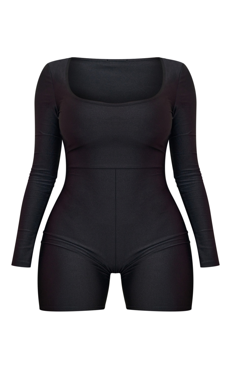 Shape Black Disco Square Neck Long Sleeve Unitard image 5