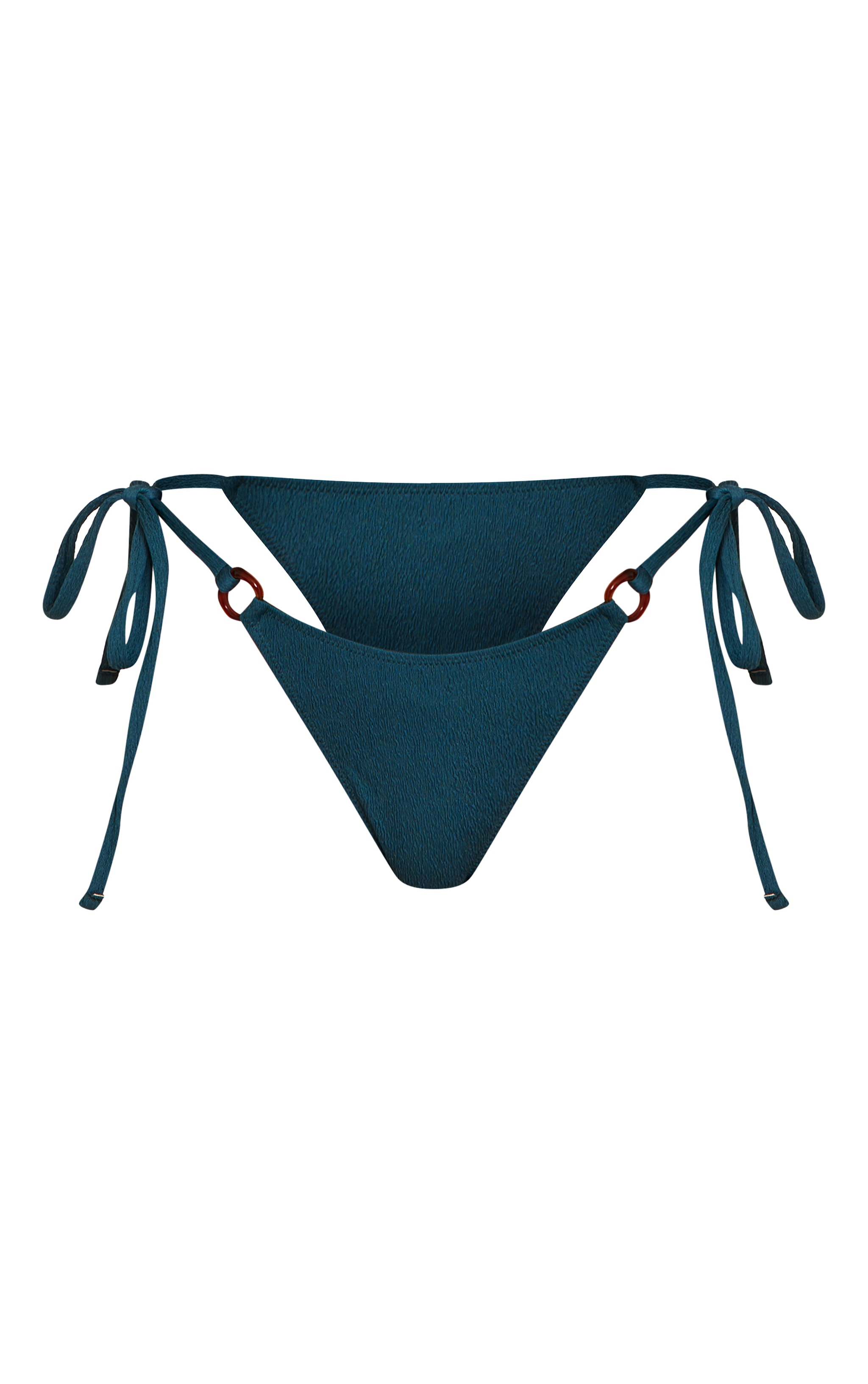 Teal Textured Tie Side Bikini Bottom image 5