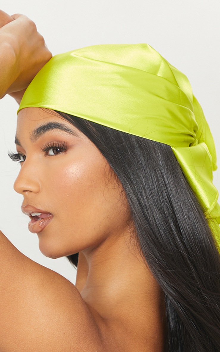 Bandana satiné vert citron