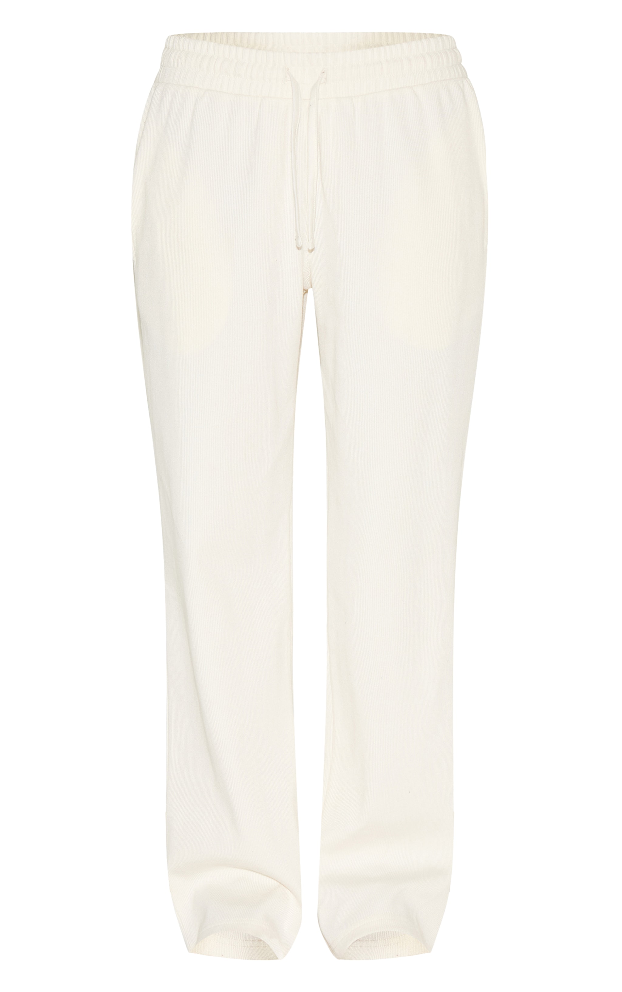 Pantalon large côtelé crème clair à taille basse image 5