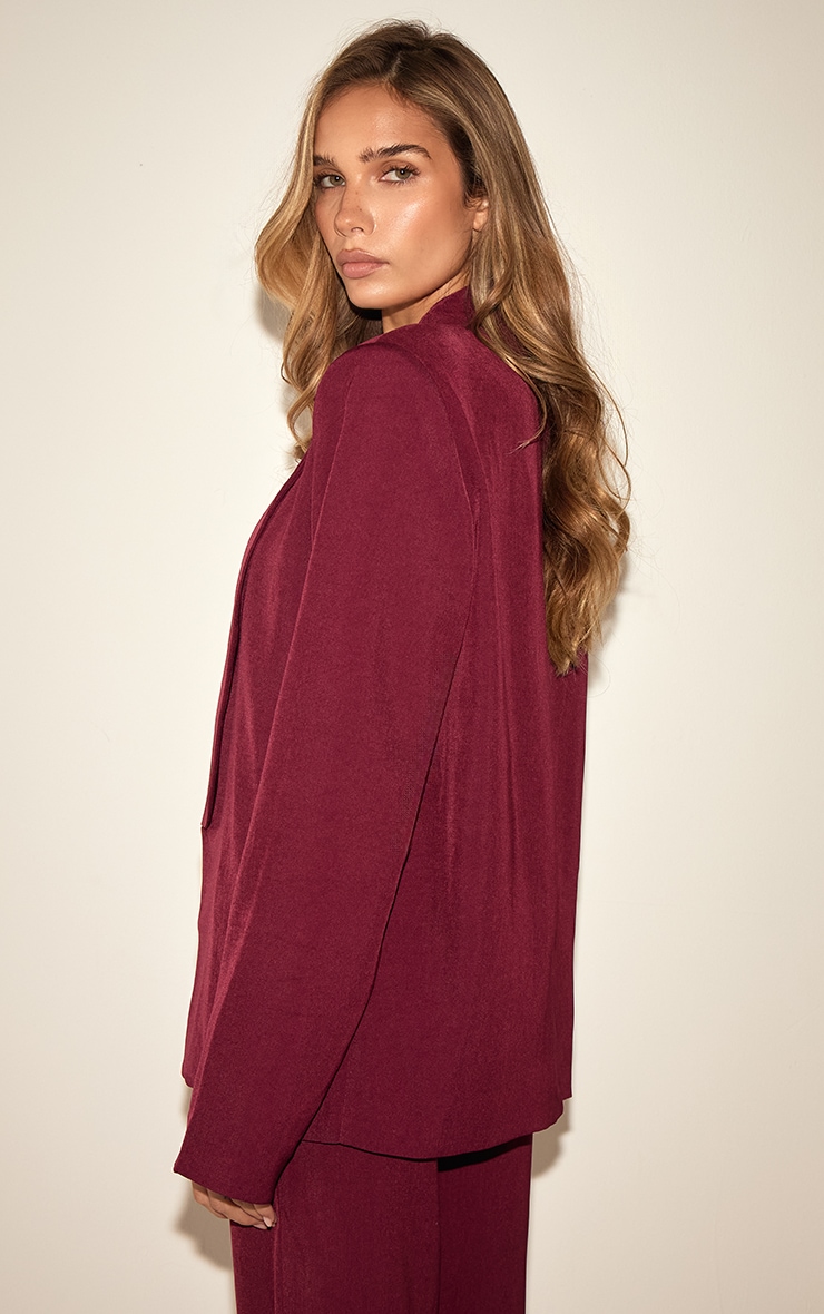  Burgundy Tailored Longline Blazer image 2