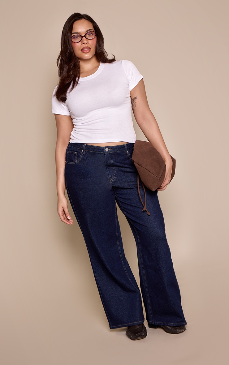 Plus Indigo High Waist Stretch Straight Leg Jean
