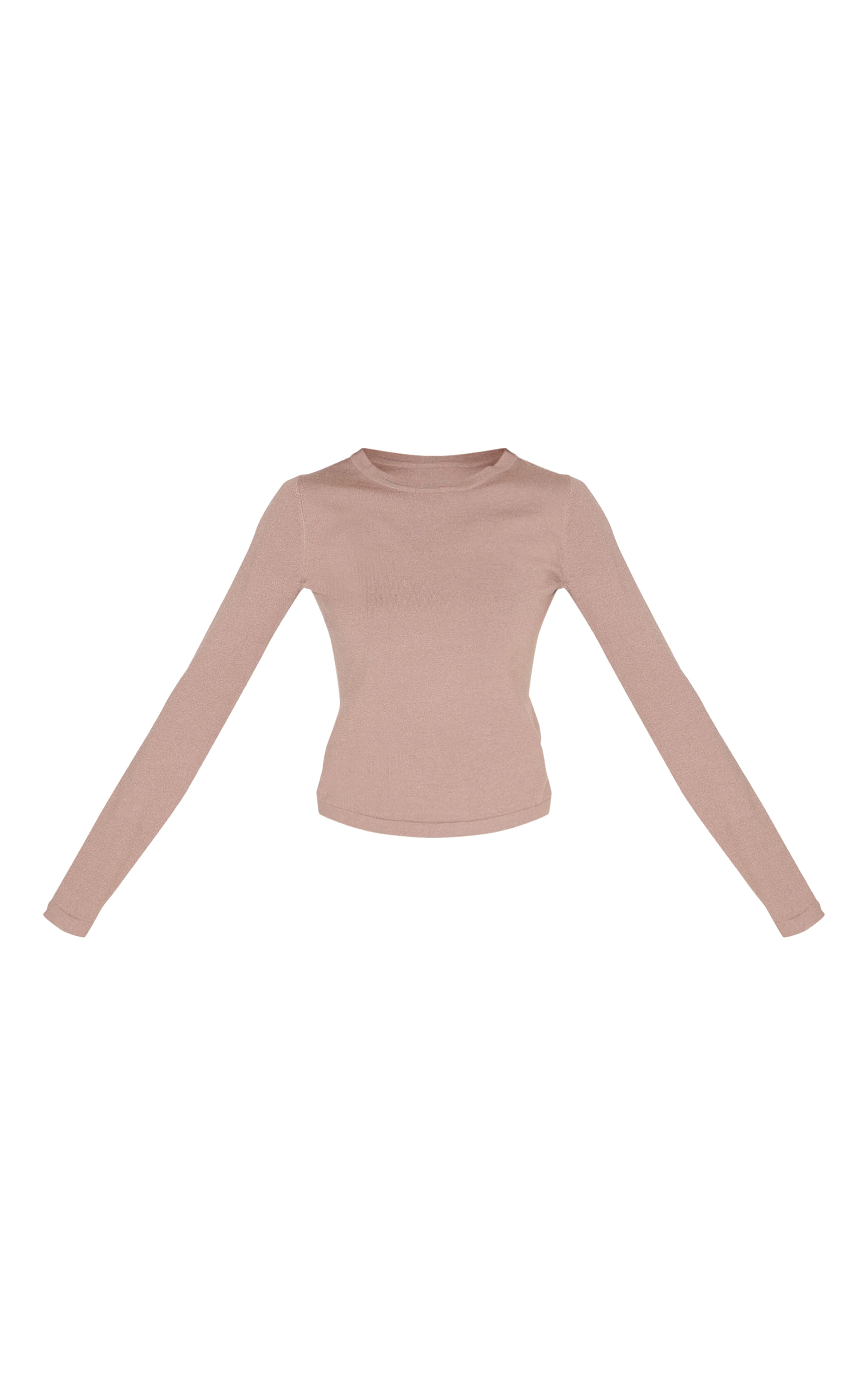 Deep Taupe Soft Knit Long Sleeve Top image 5