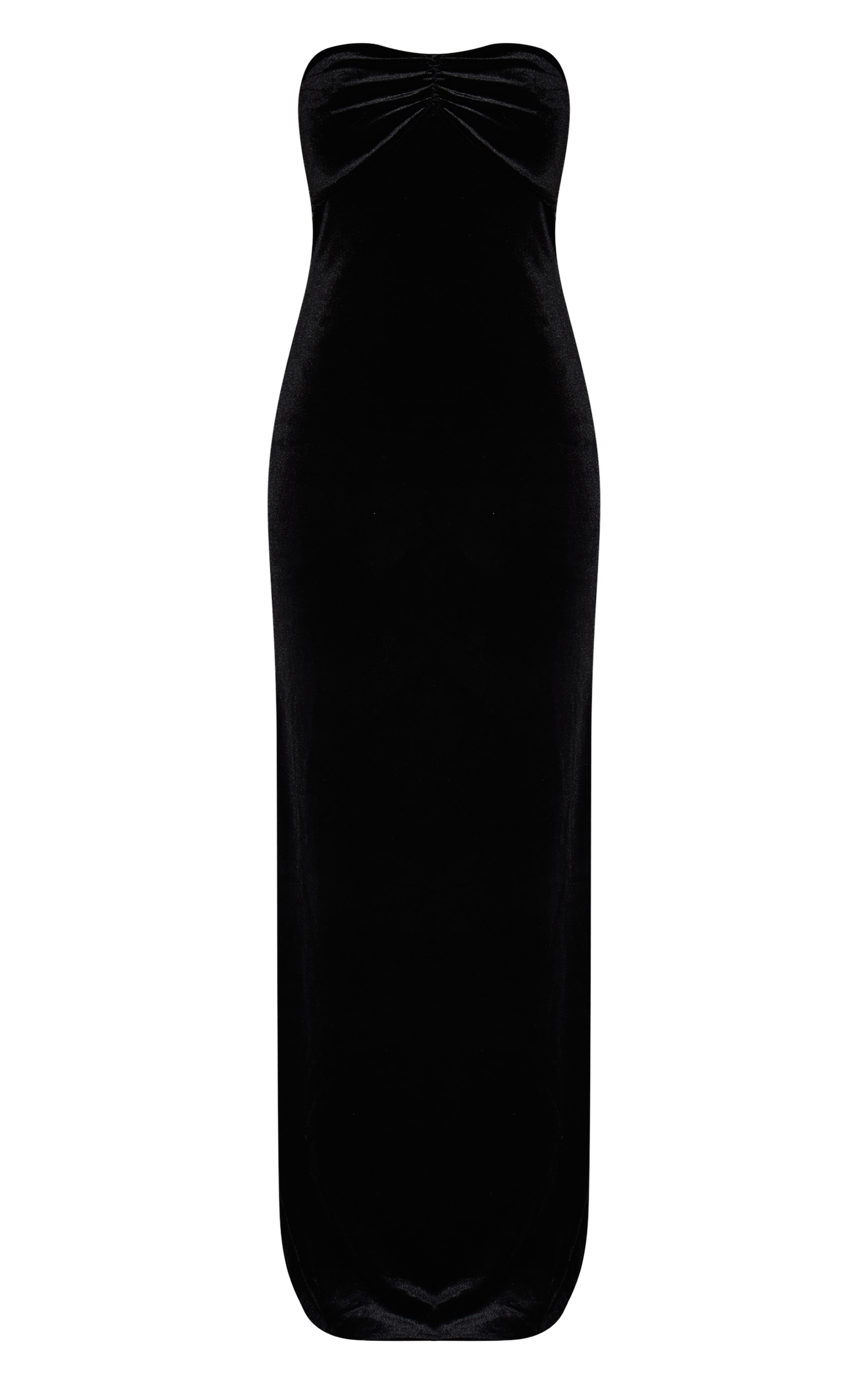 Black Velvet Twist Bandeau Maxi Dress image 5