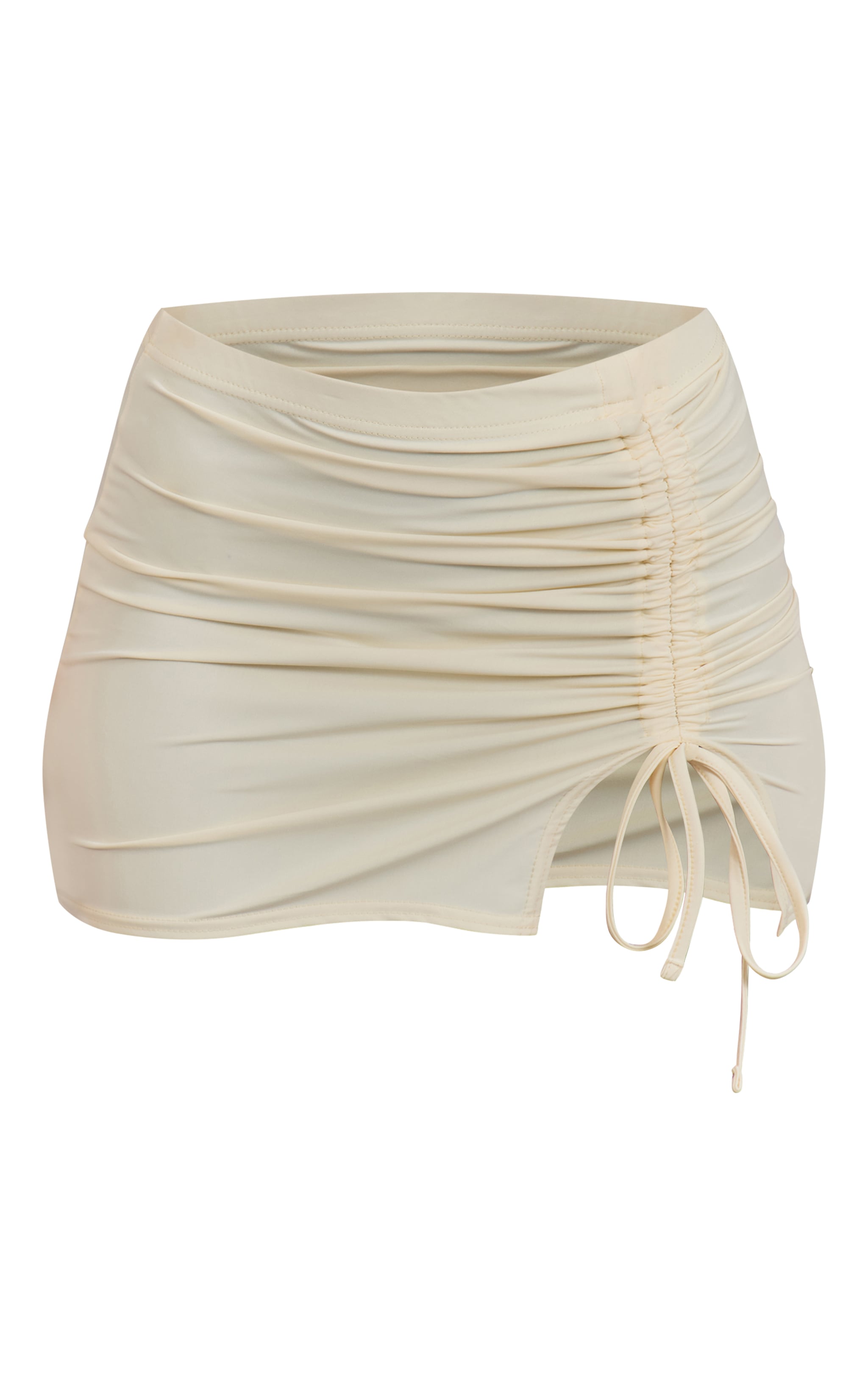 Cream Matte Touch Ruched Side Mini Skirt  image 6