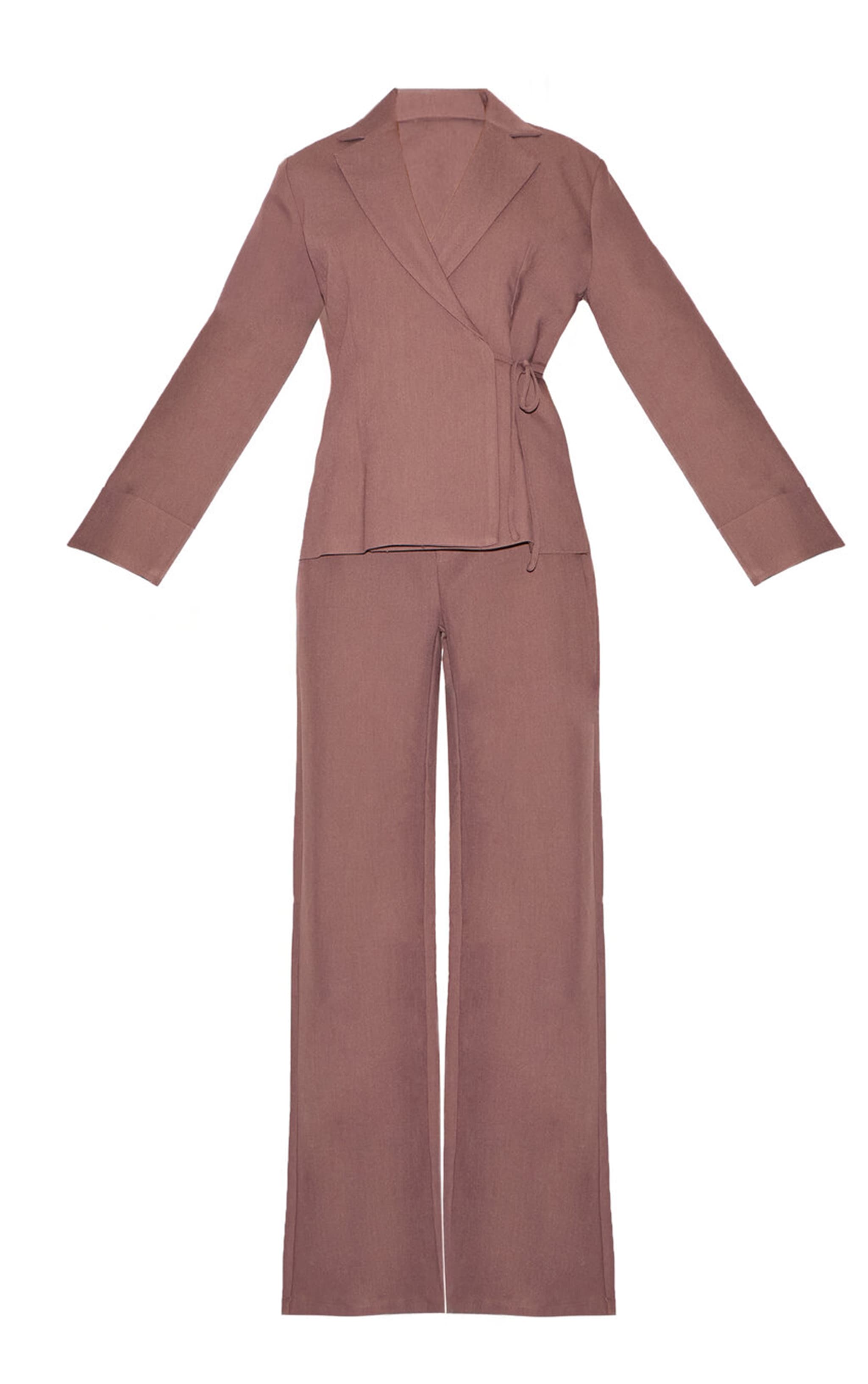 Mushroom Premium Woven Tie Side Blazer Jumpsuit image 5