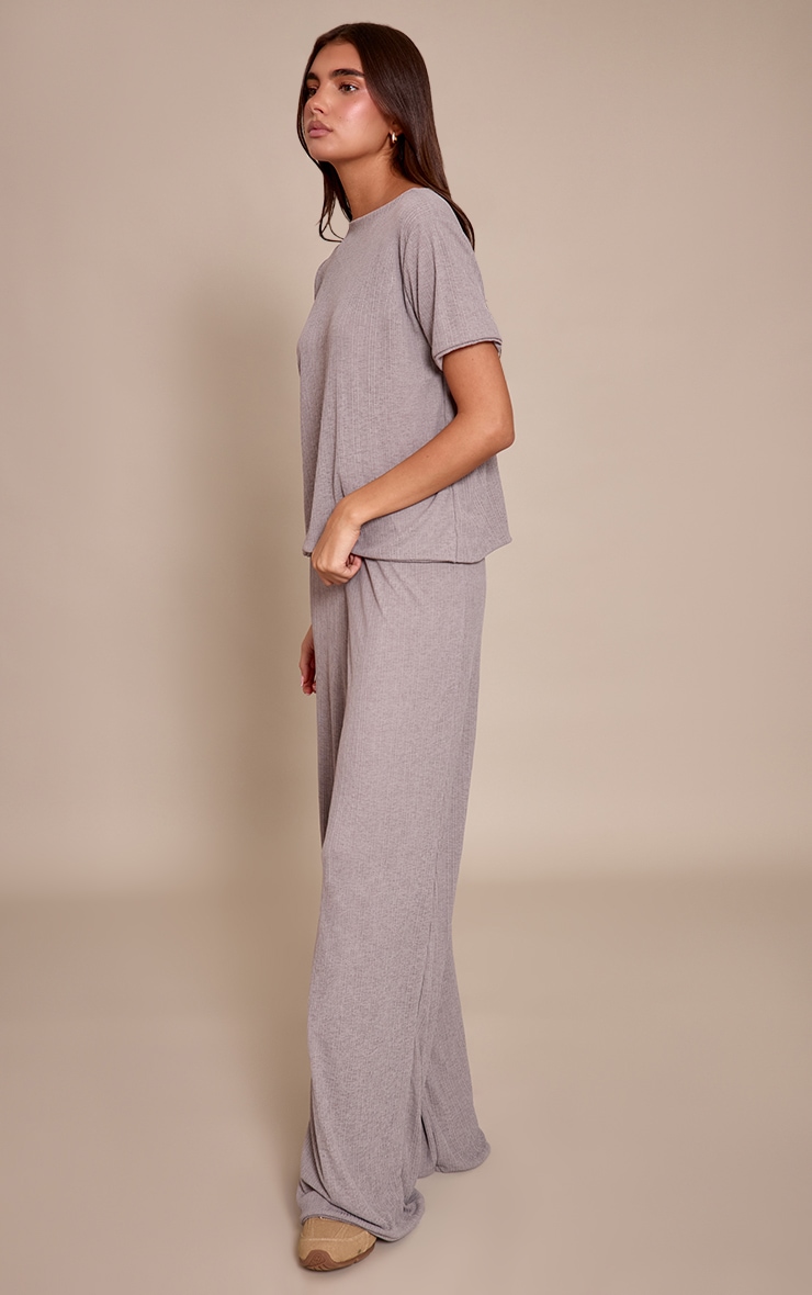 Grey Sheer Textured Flowy Vest Top image 3