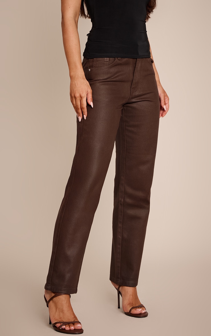 Chocolate Coated Effect Straight Leg Jean image 2