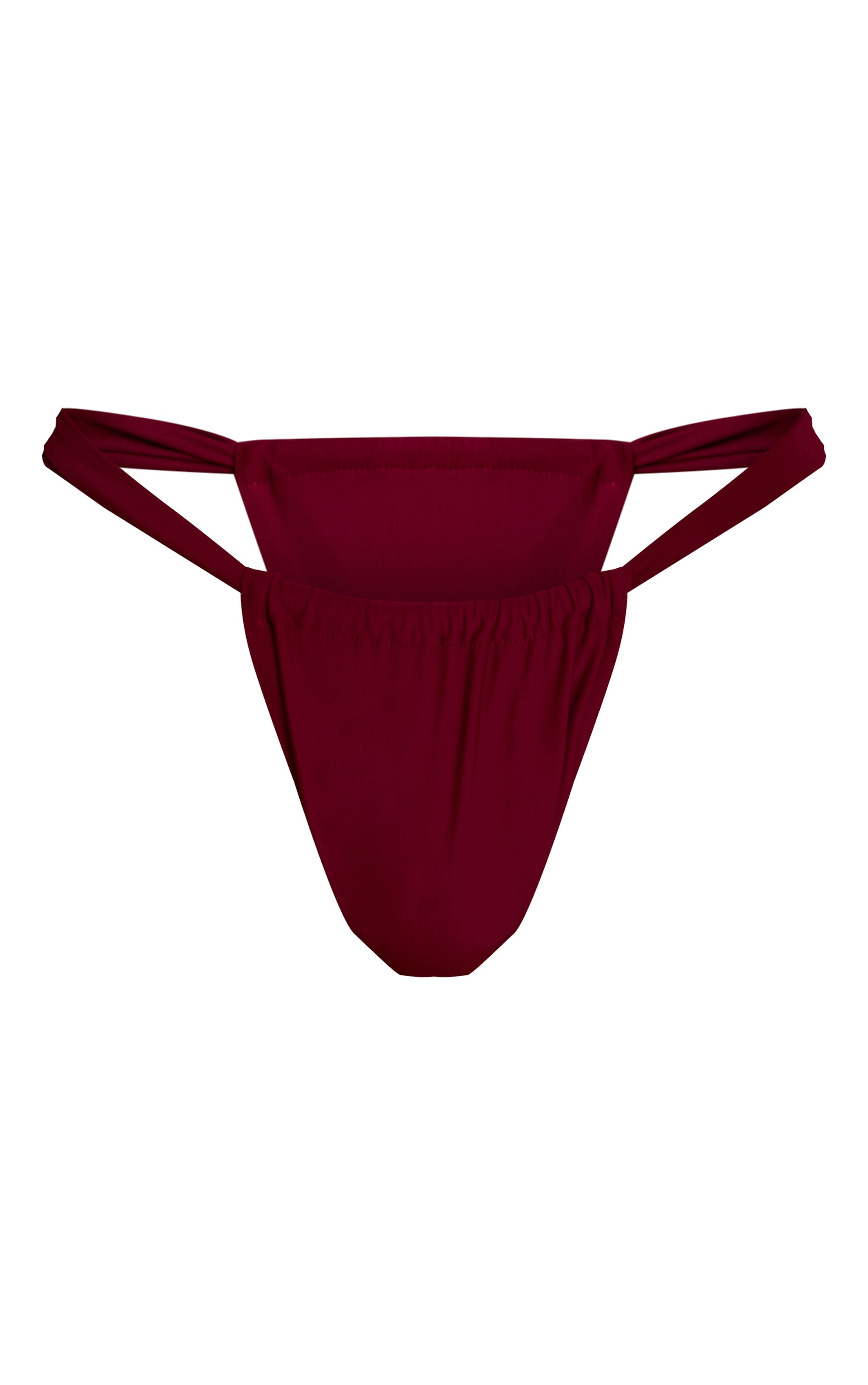 Bas de maillot de bain magenta froncé à brides épaisses image 5