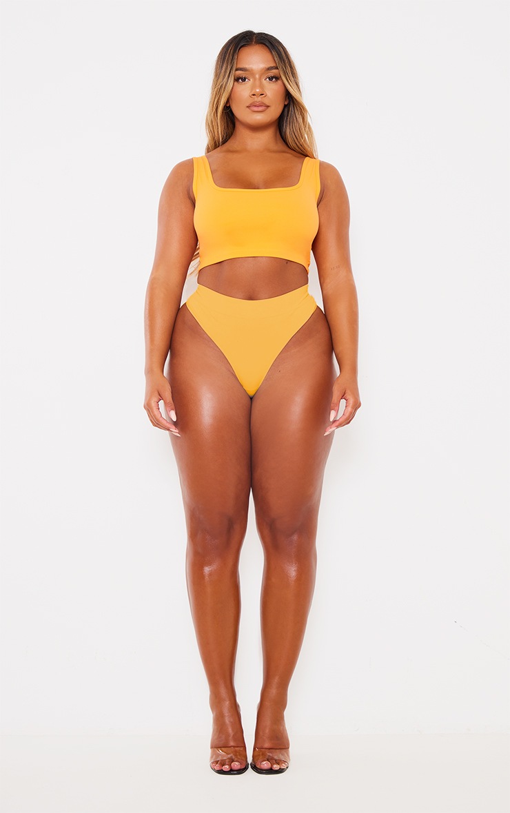 Shape Crop top doux orange vif sans coutures à col rond image 3