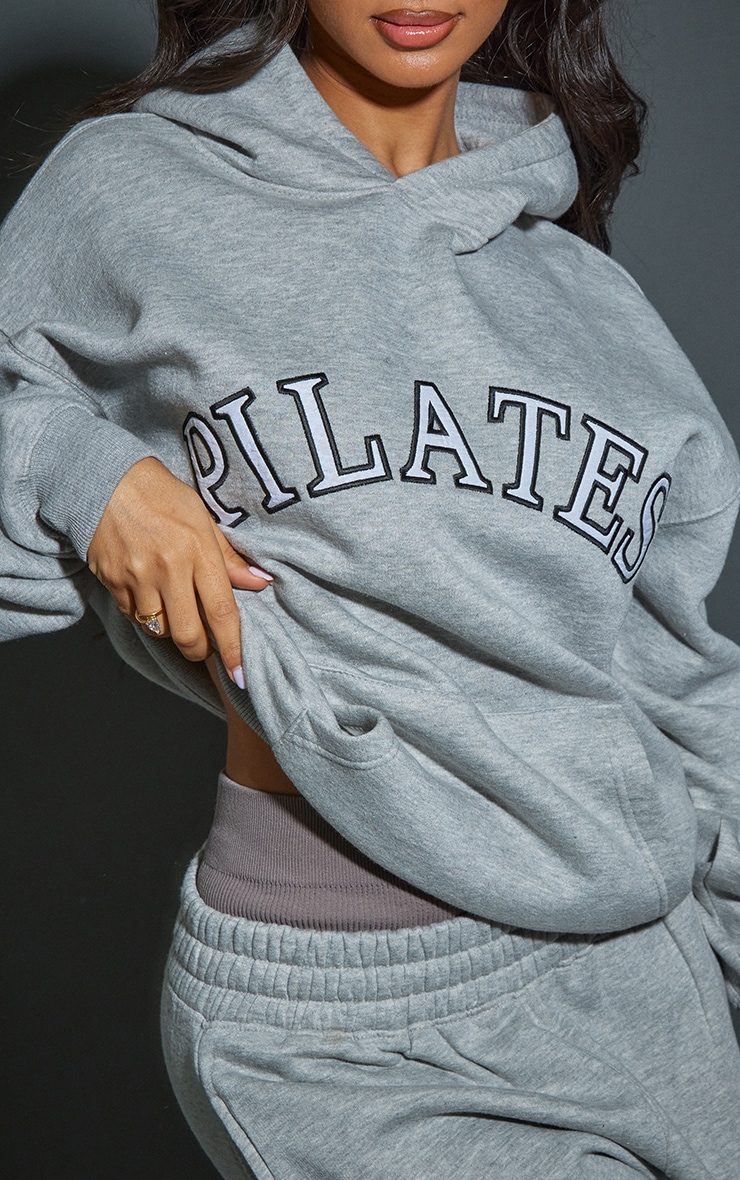 Petite Ash Grey Pilates Hoodie Petite PrettyLittleThing