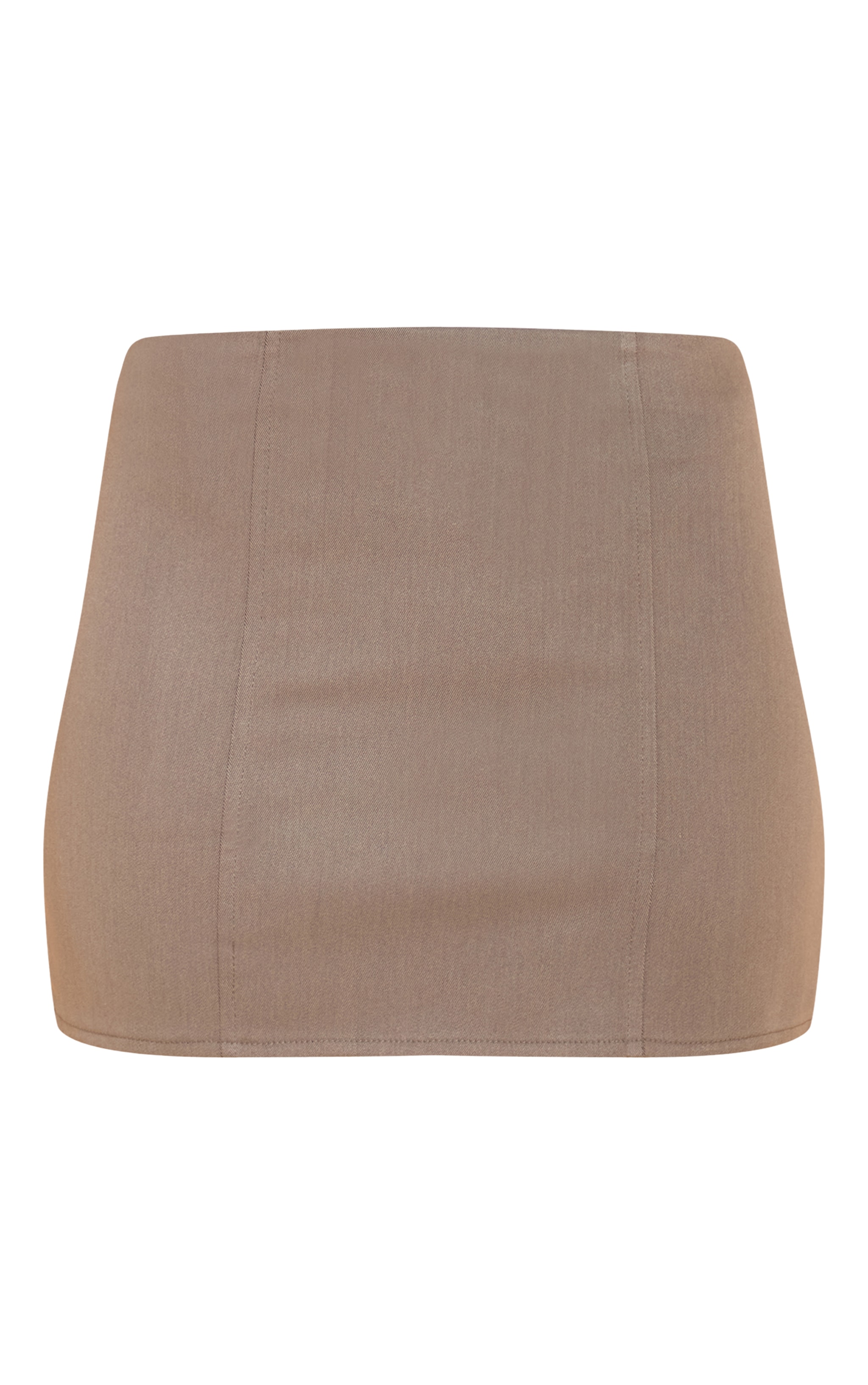 Grey Woven Mid Rise A Line Mini Skirt image 6