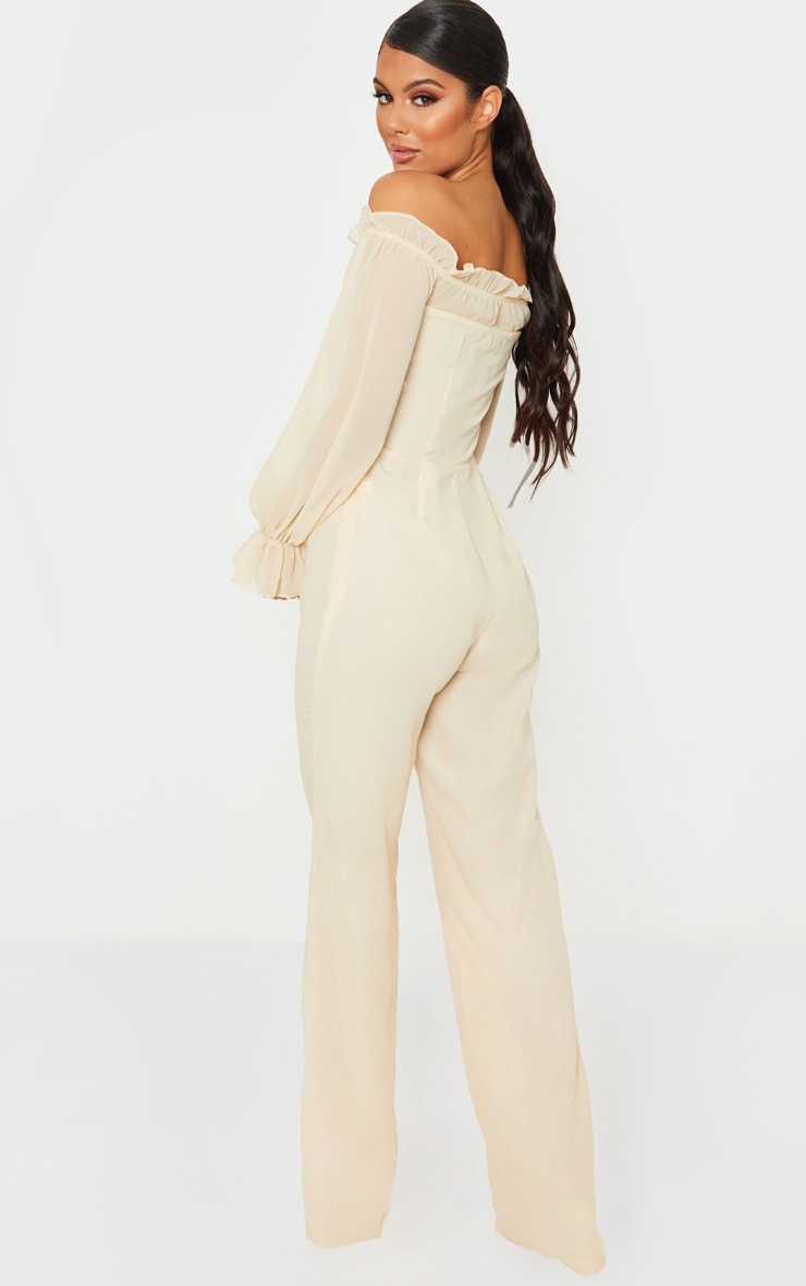 warehouse chiffon sleeve jumpsuit
