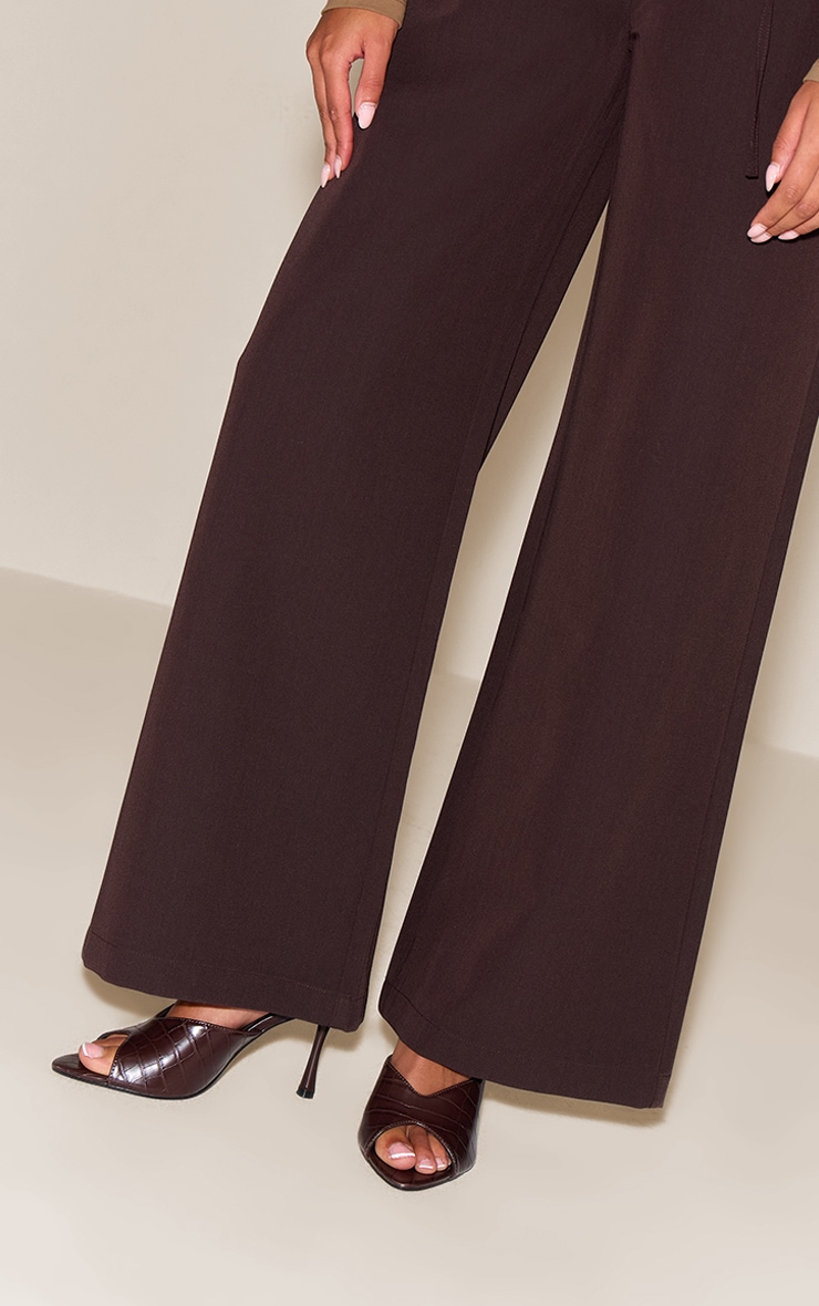 Chocolate Croc PU Heeled Mules image 1