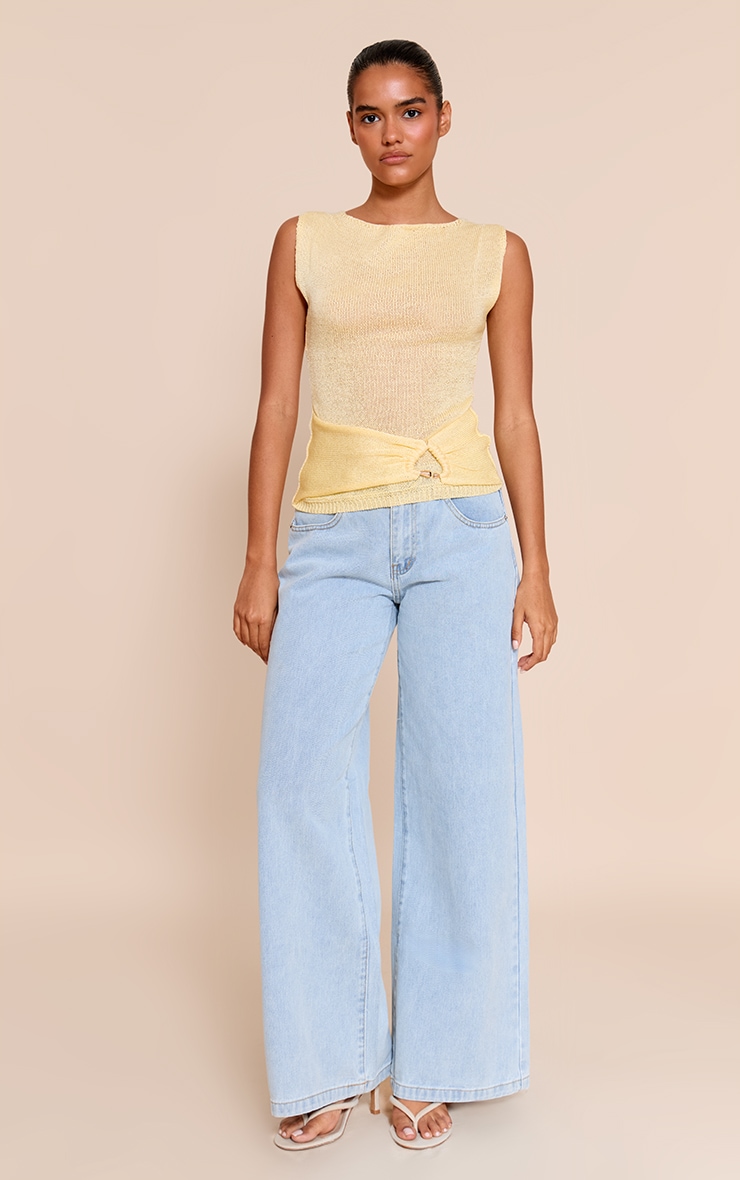 Lemon Boat Neck Filagree Trim Top image 3