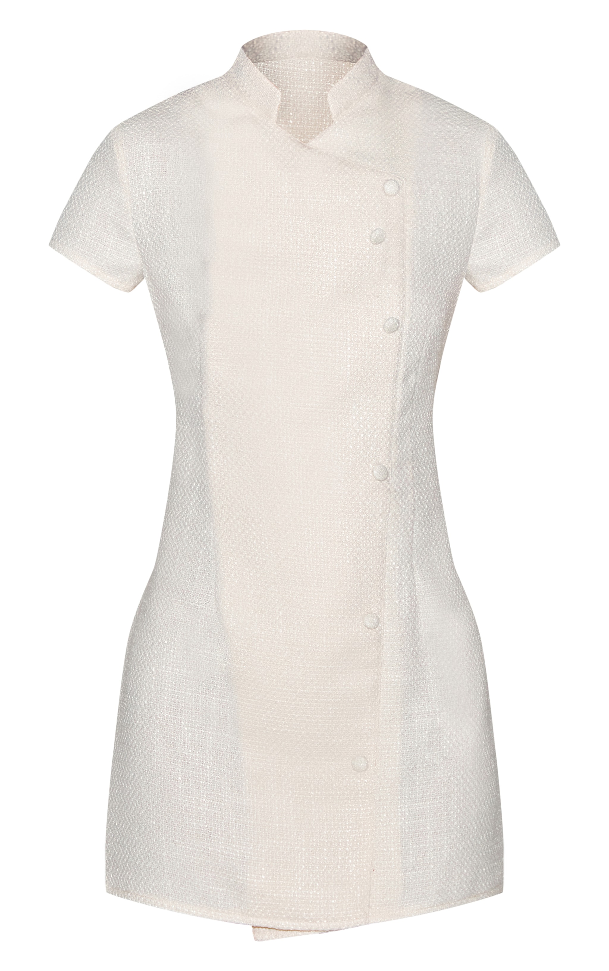 Butter Cream Boucle Button Detail Mini Dress image 5