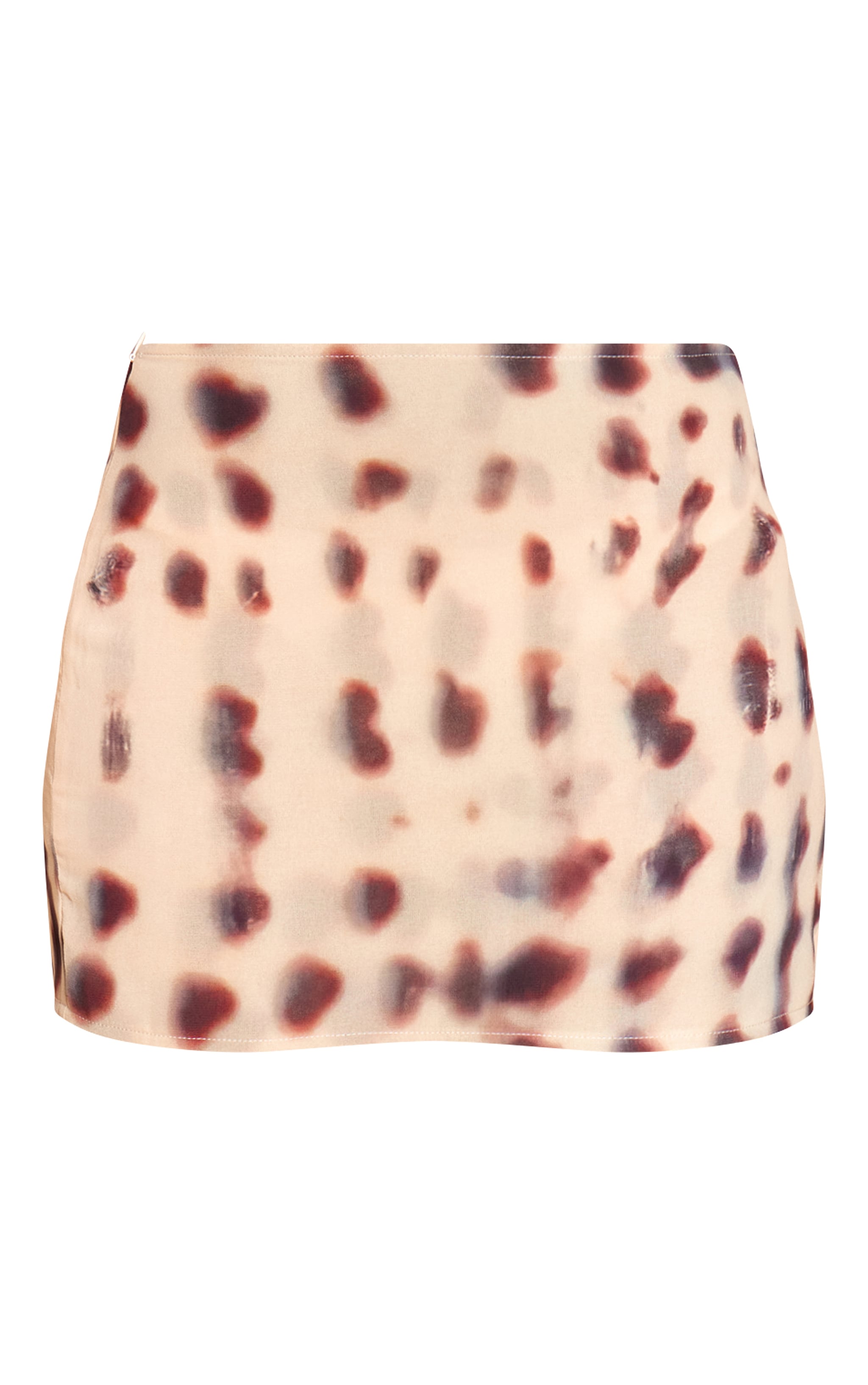 Cream Shell Print Chiffon Mini Skirt image 6