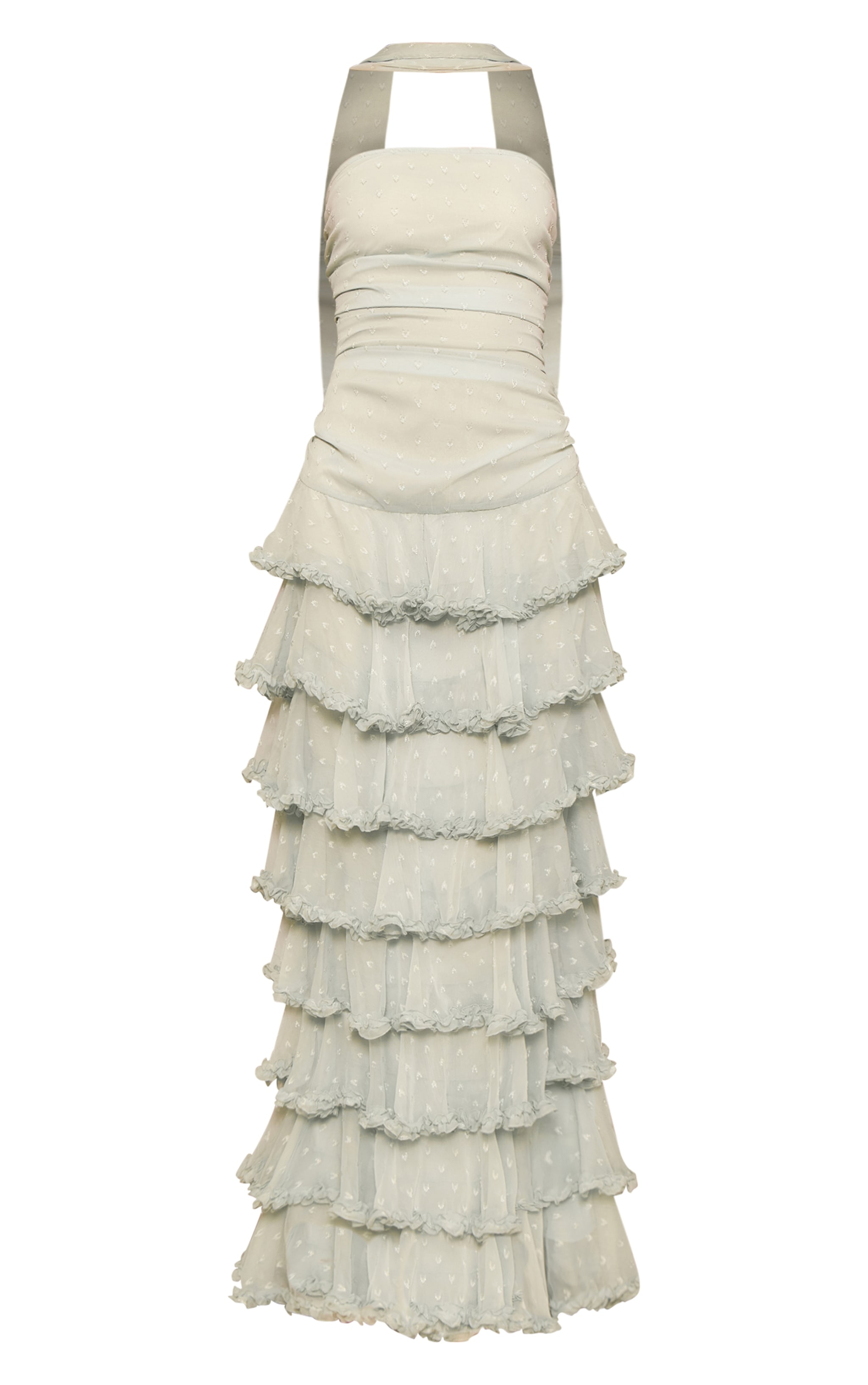 sakiページ Sage Green Chiffon Tiered Frill Maxi Dress | Dresses