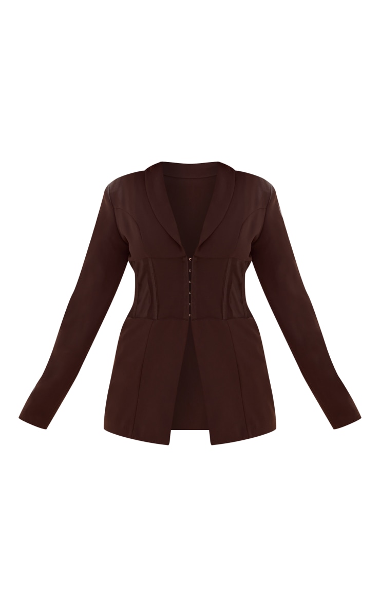 Black Mesh Corset Boned Waist Detail Blazer Outerwear PLT QA