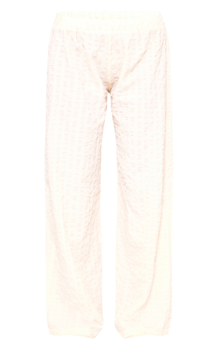 Stone Popcorn Textured Floaty Wide Leg Pants image 5
