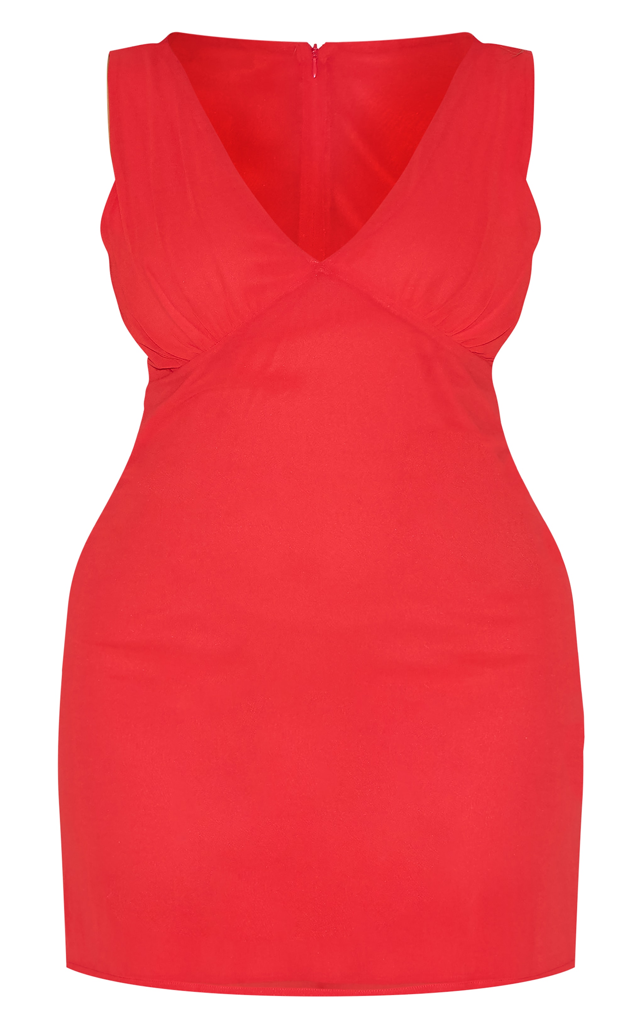 Shape Red Chiffon Plunge Front Mini Dress image 5