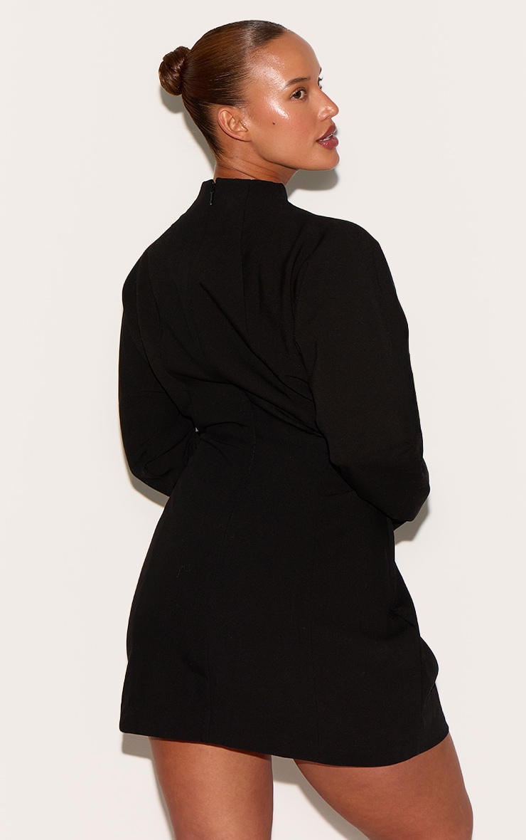 PLT Label Plus Black Batwing Sleeved Cinched Waist Bodycon Dress image 2