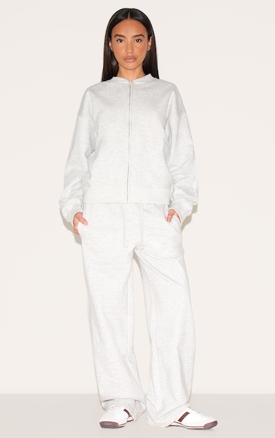 Petite Ash Grey Pocket Detail Wide Leg Sweatpants