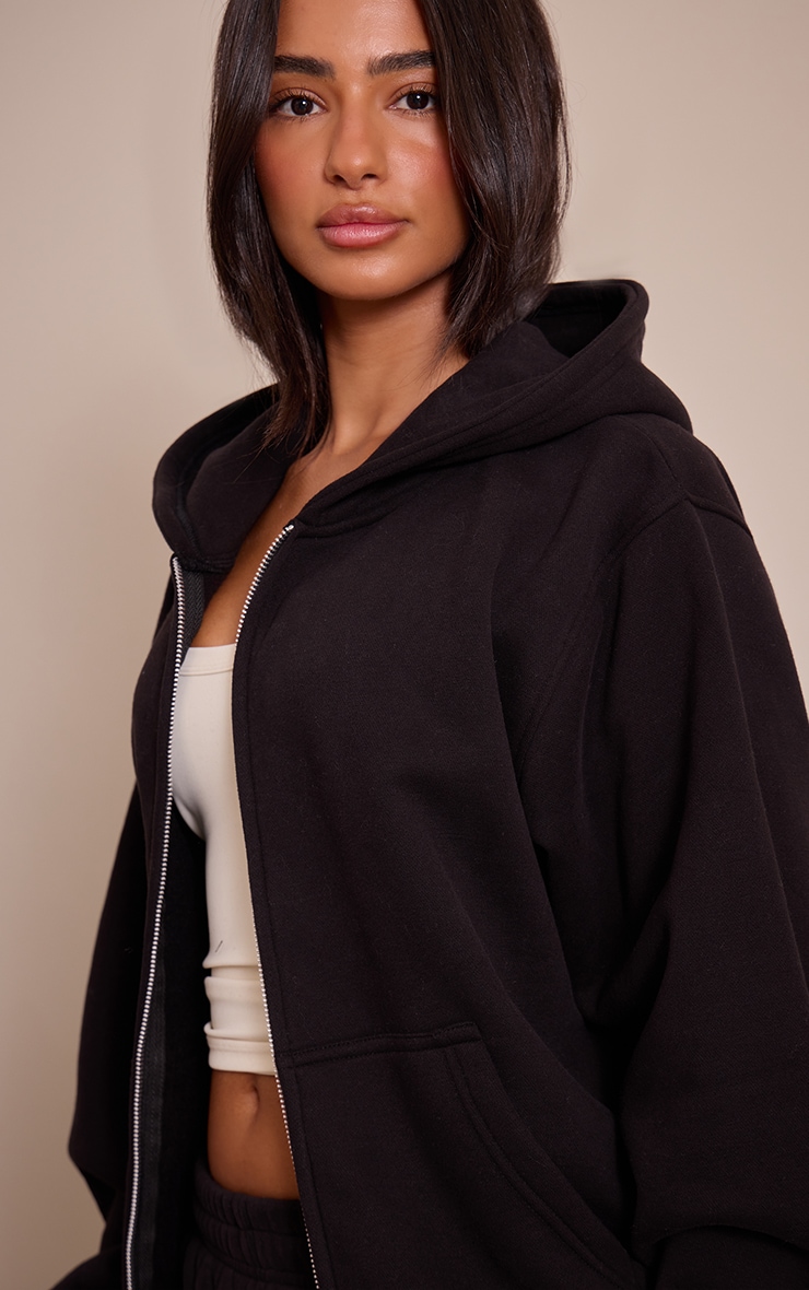 Petite Black Zip Through Hoodie image 4