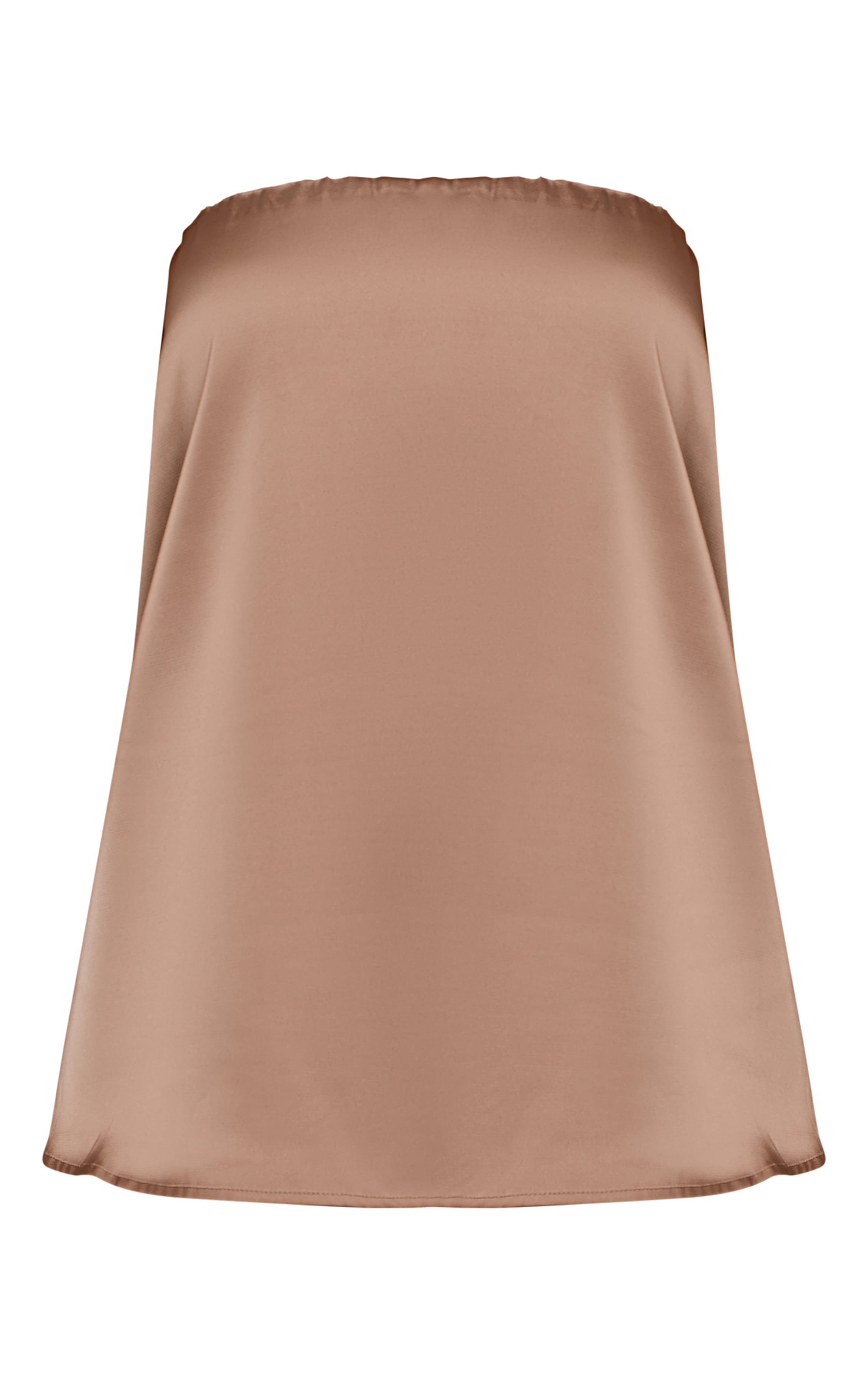 Light Brown Satin Floaty Bandeau Long Top image 5