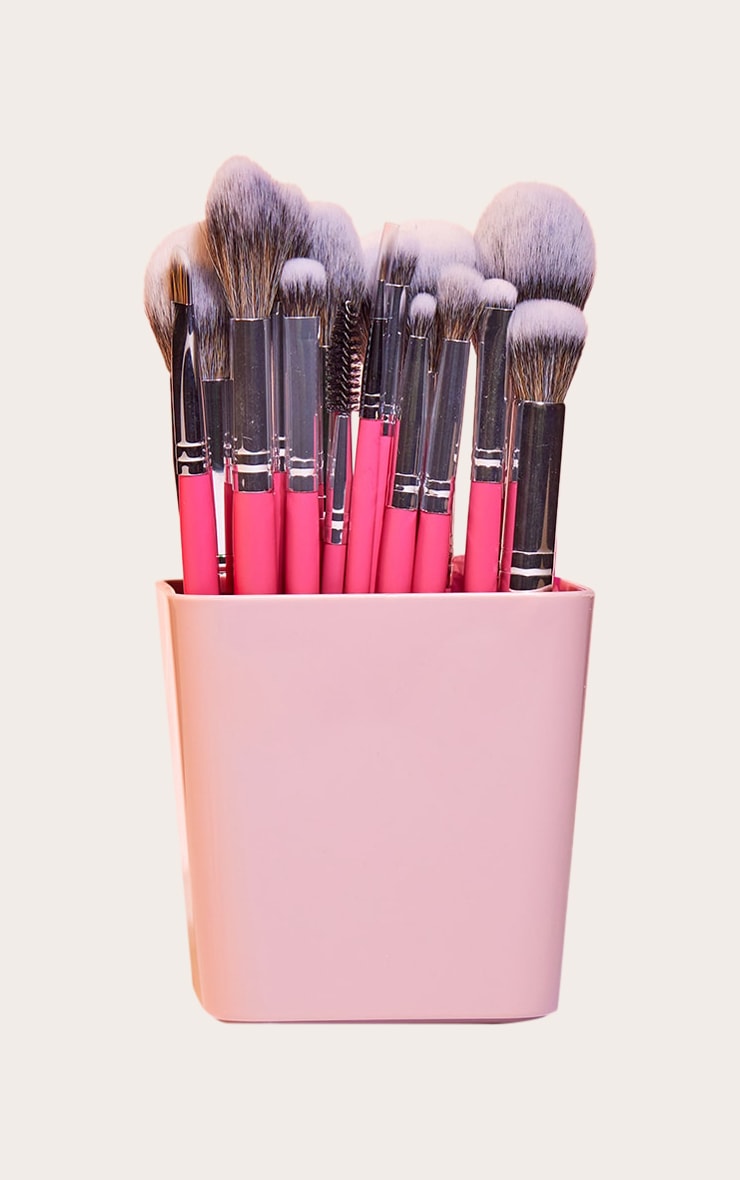 Peaches & Cream 15 Piece Make up Brush Set Pink image 2