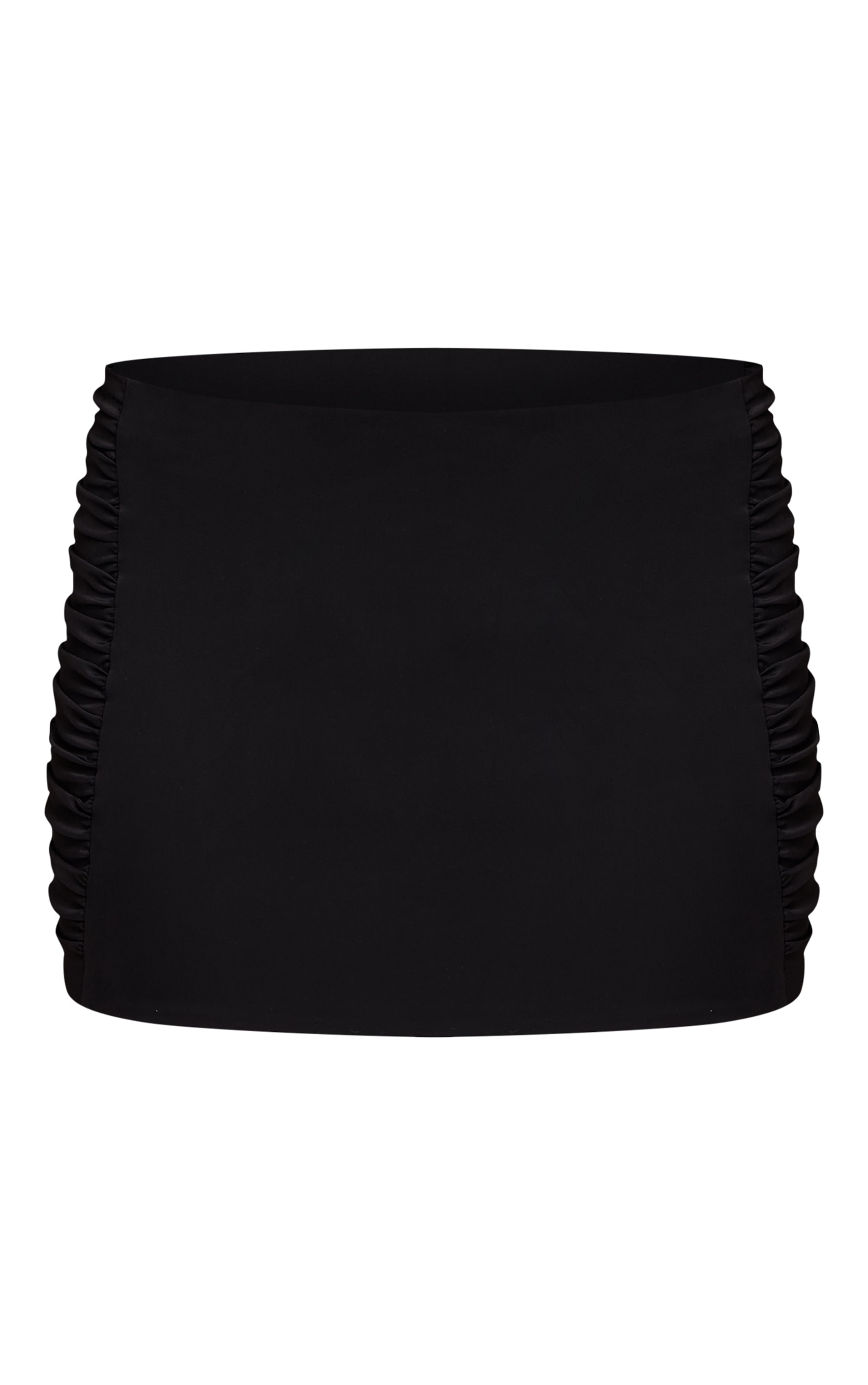 Mini-jupe moulante douce noire froncée sur les côtés image 6