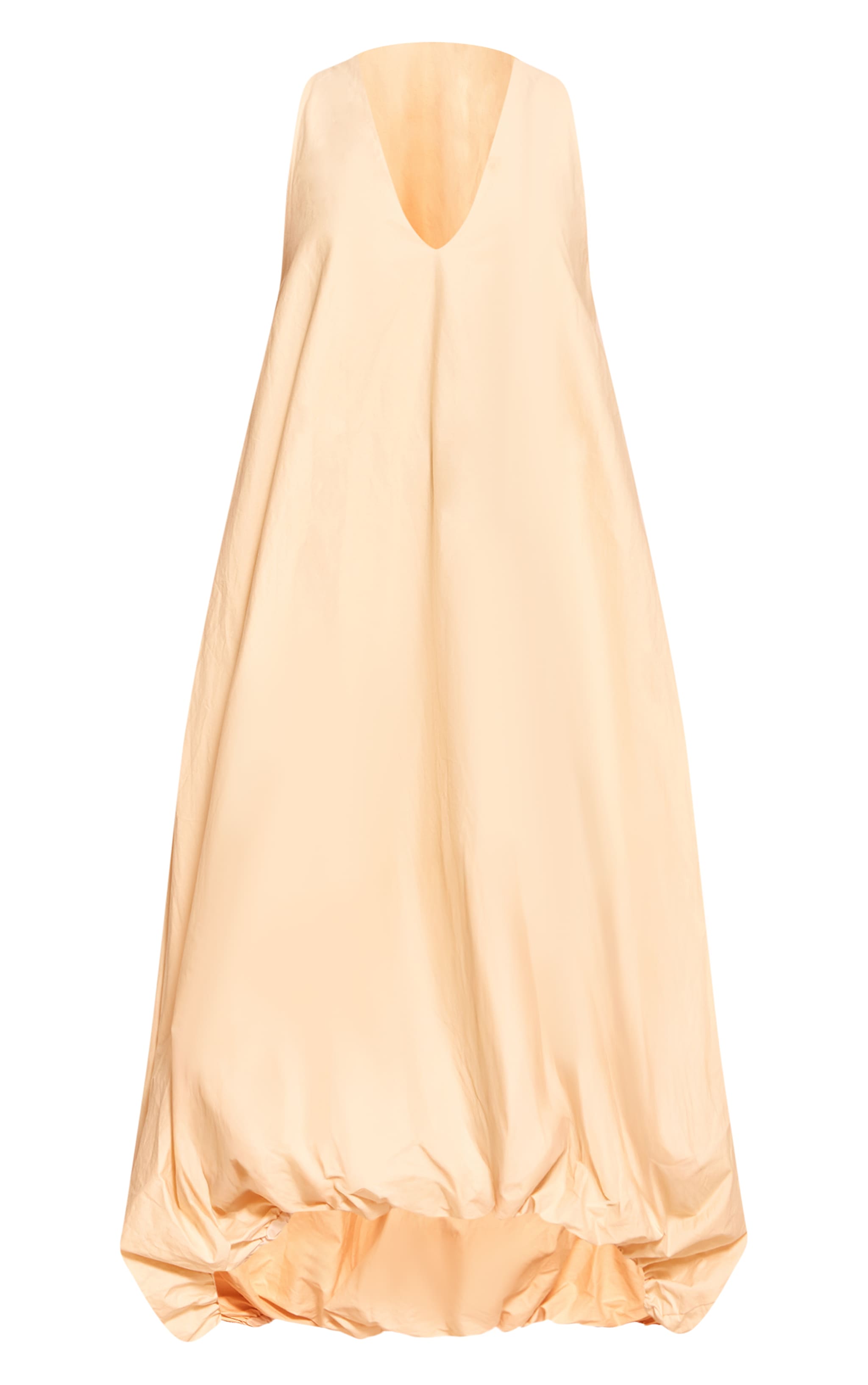  Lemon Cotton Poplin Plunge Sleeveless Maxi Dress image 5