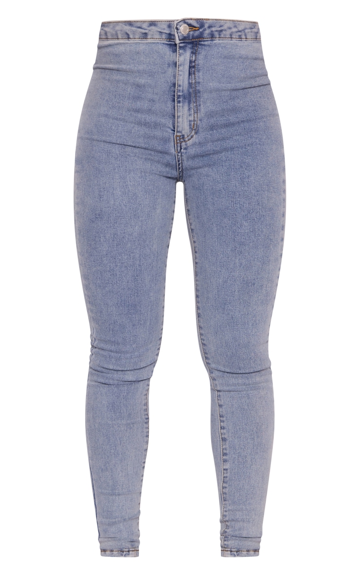 PRETTYLITTLETHING Vintage Wash Disco Skinny Jeans image 5