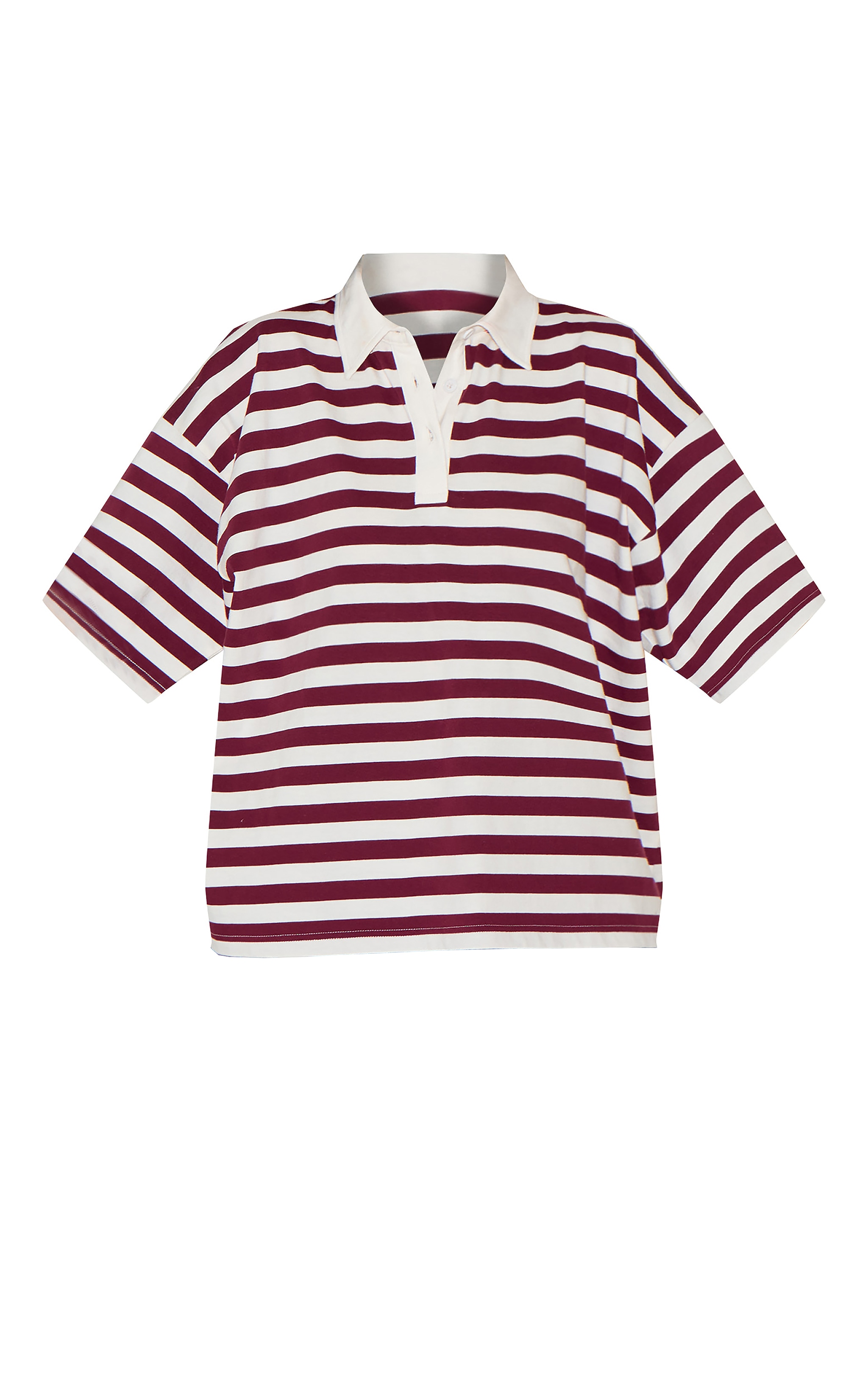 Tシャツ・カットソー IONSEOUL Patty Striped Box Collar T-Shirt STRIPED PATCH T-SHIRT - Red / White | ZARA United States