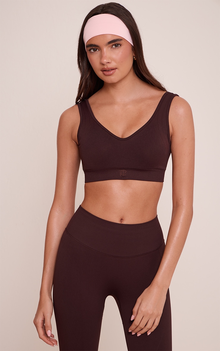 PLT Chocolate Seamless Scoop Sports Bra image 3