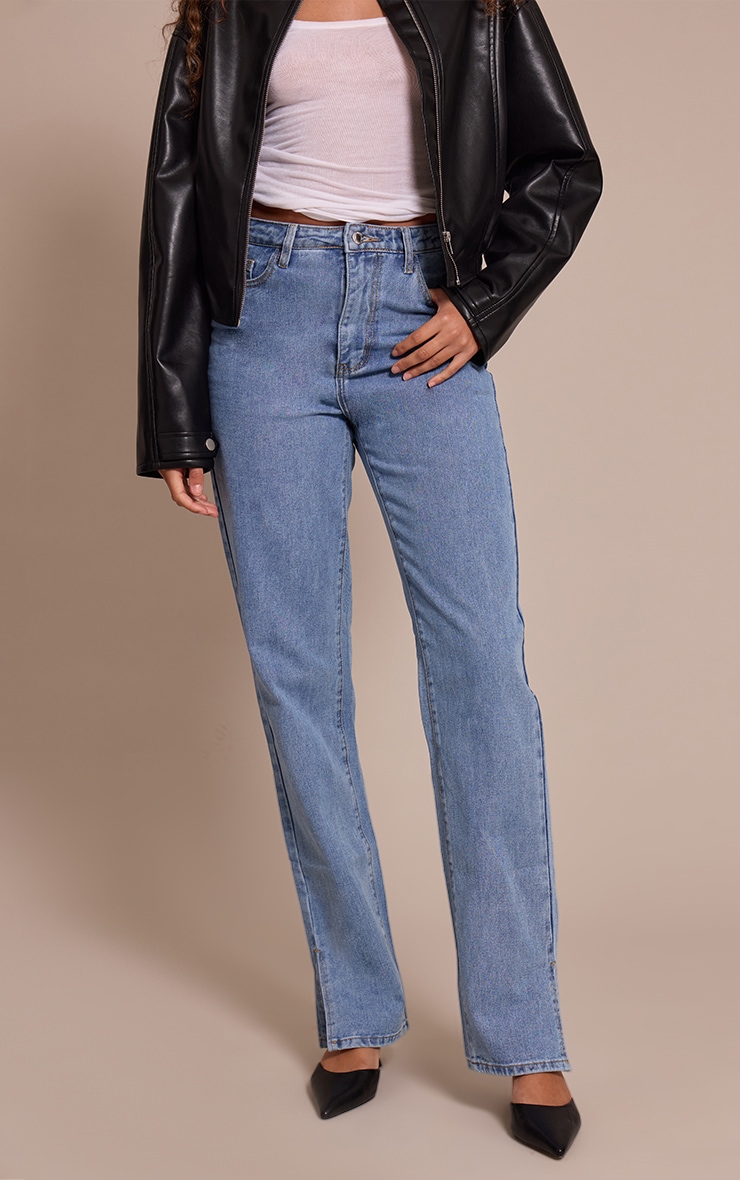 Tall Vintage Wash High Waist Split Hem Jeans image 2