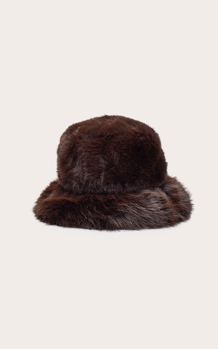 Brown Winter Faux Fur Hat