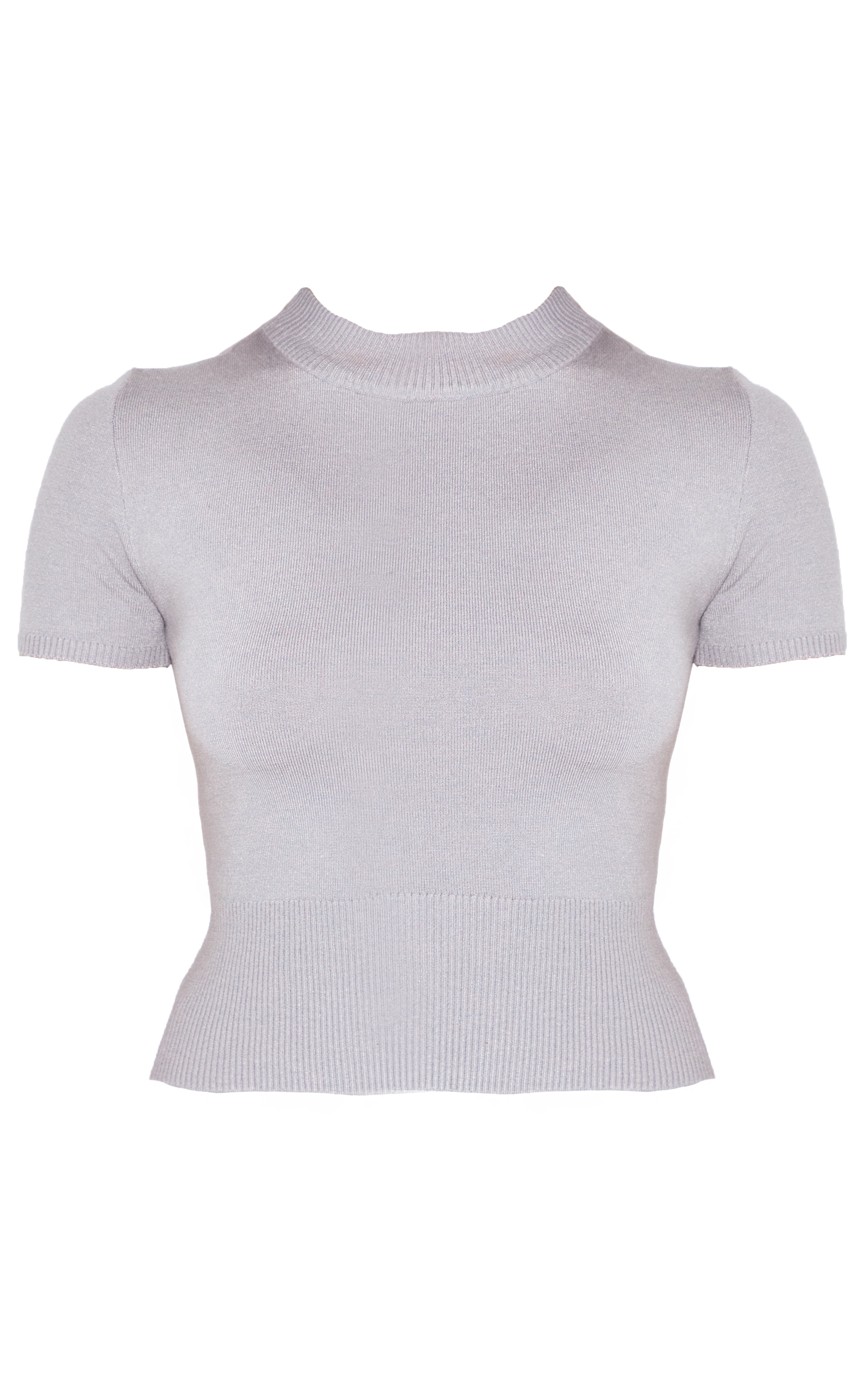 Ash Grey Basic Knit T Shirt image 5