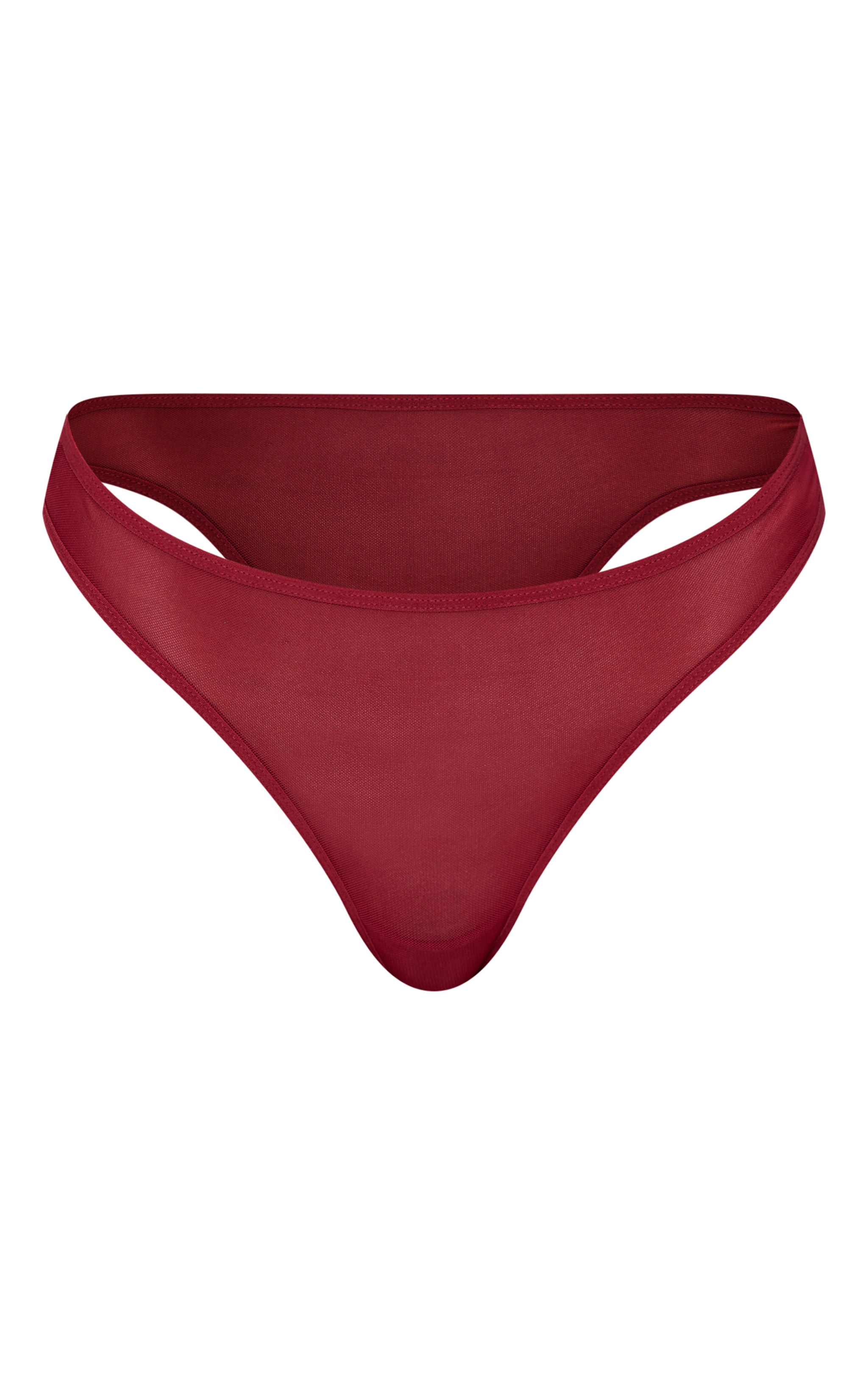 Burgundy Mesh Basic Thong image 5