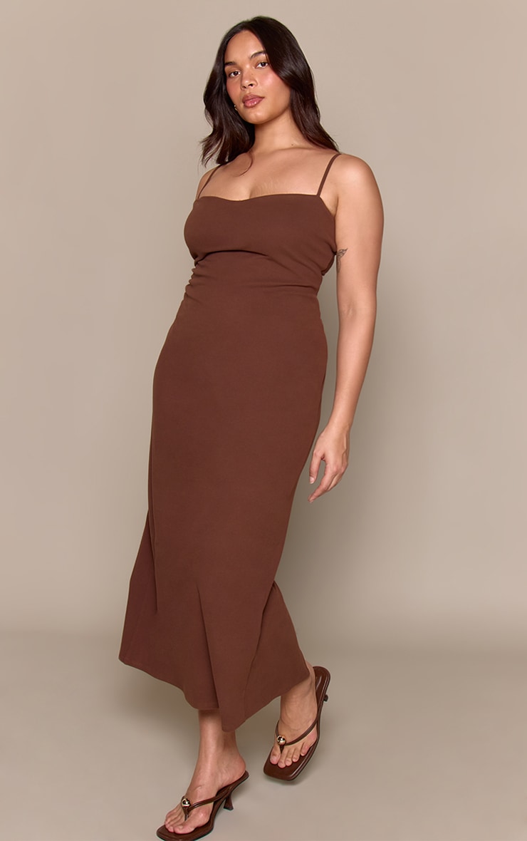 Plus Chocolate Soft Touch Maxi Dress image 3