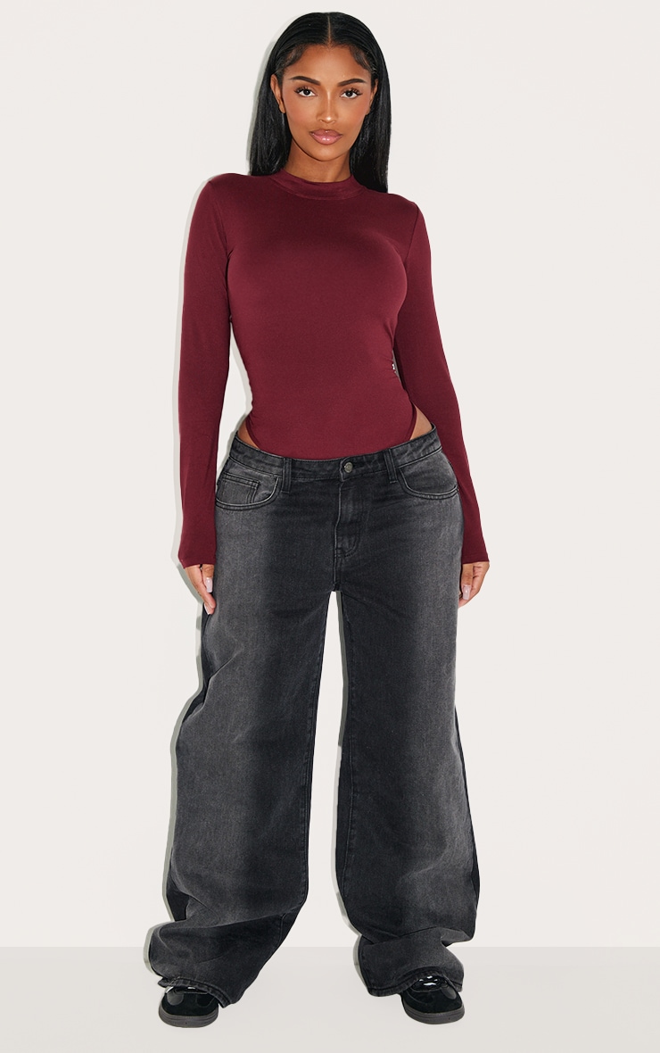 Shape Burgundy Sculpted Long Sleeve Bodysuit image 3