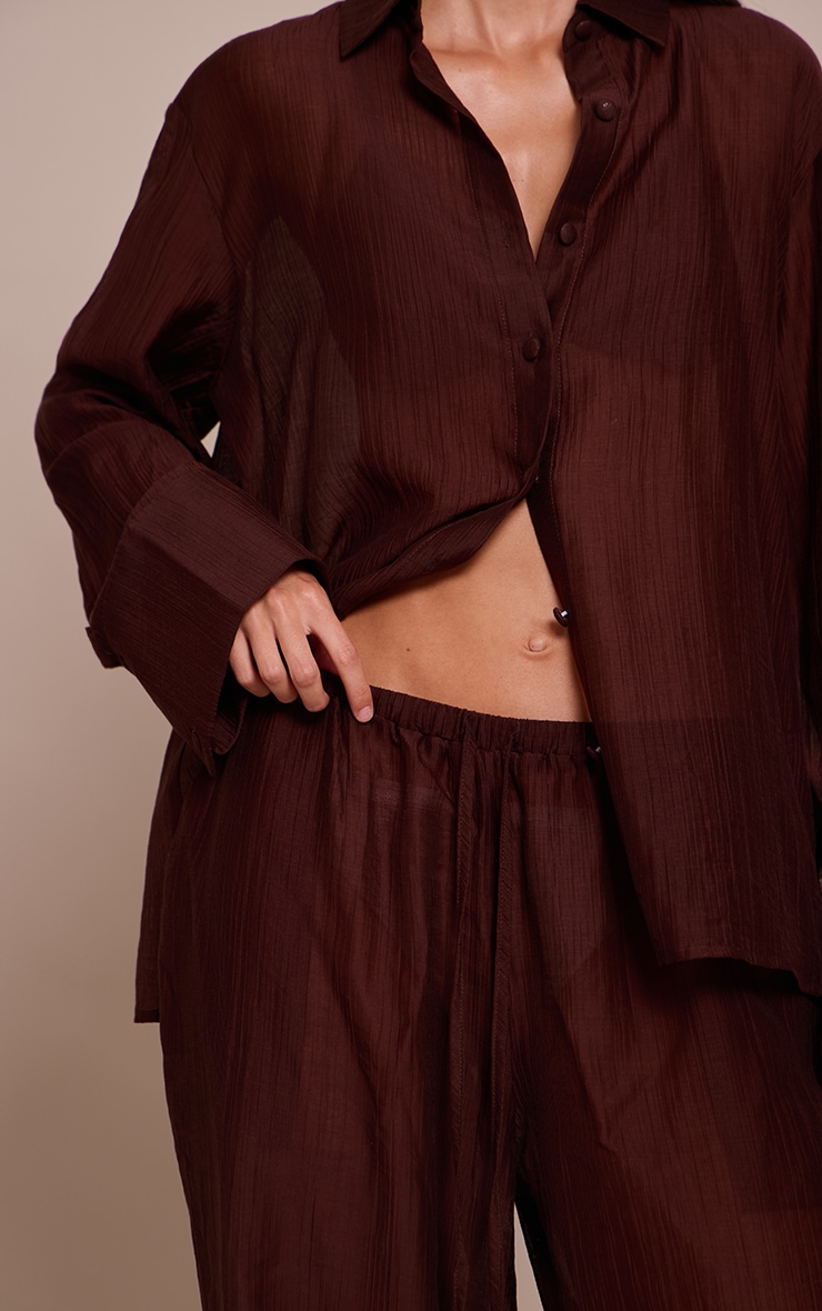  Chocolate Textured Slouchy Straight Leg Pant image 4