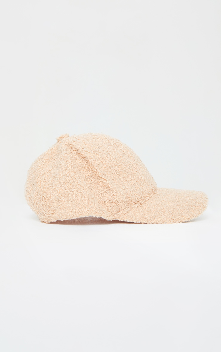 Beige Borg Baseball Cap