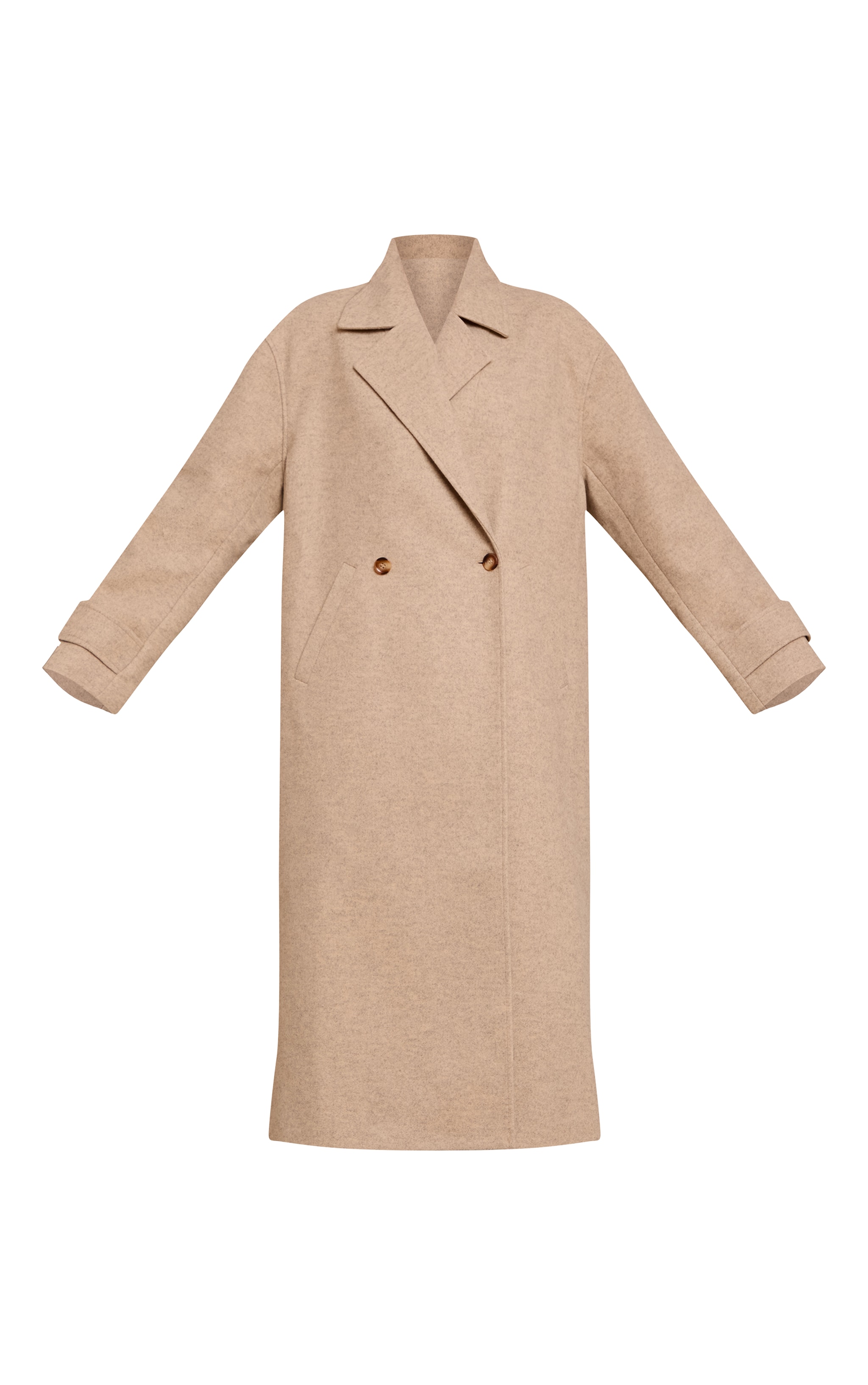 Oat Belted Oversized Wool Look Coat image 5