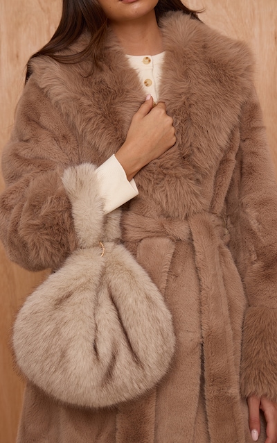 Sac à main en fausse fourrure vison à zip